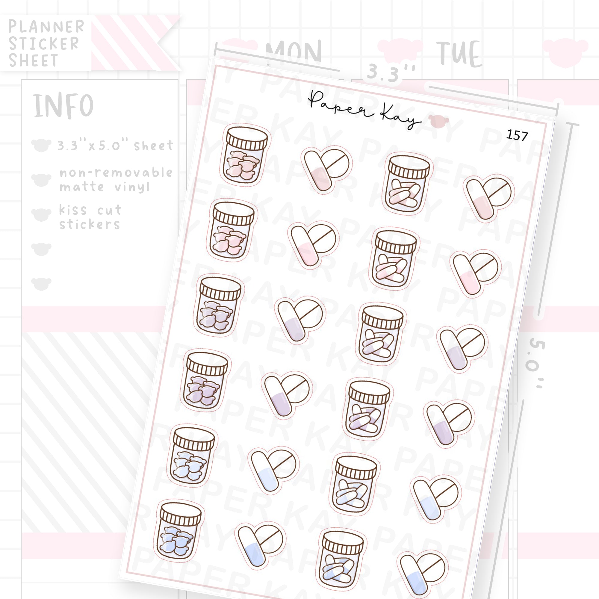 Medicine / Vitamins / Pills Sticker Sheet