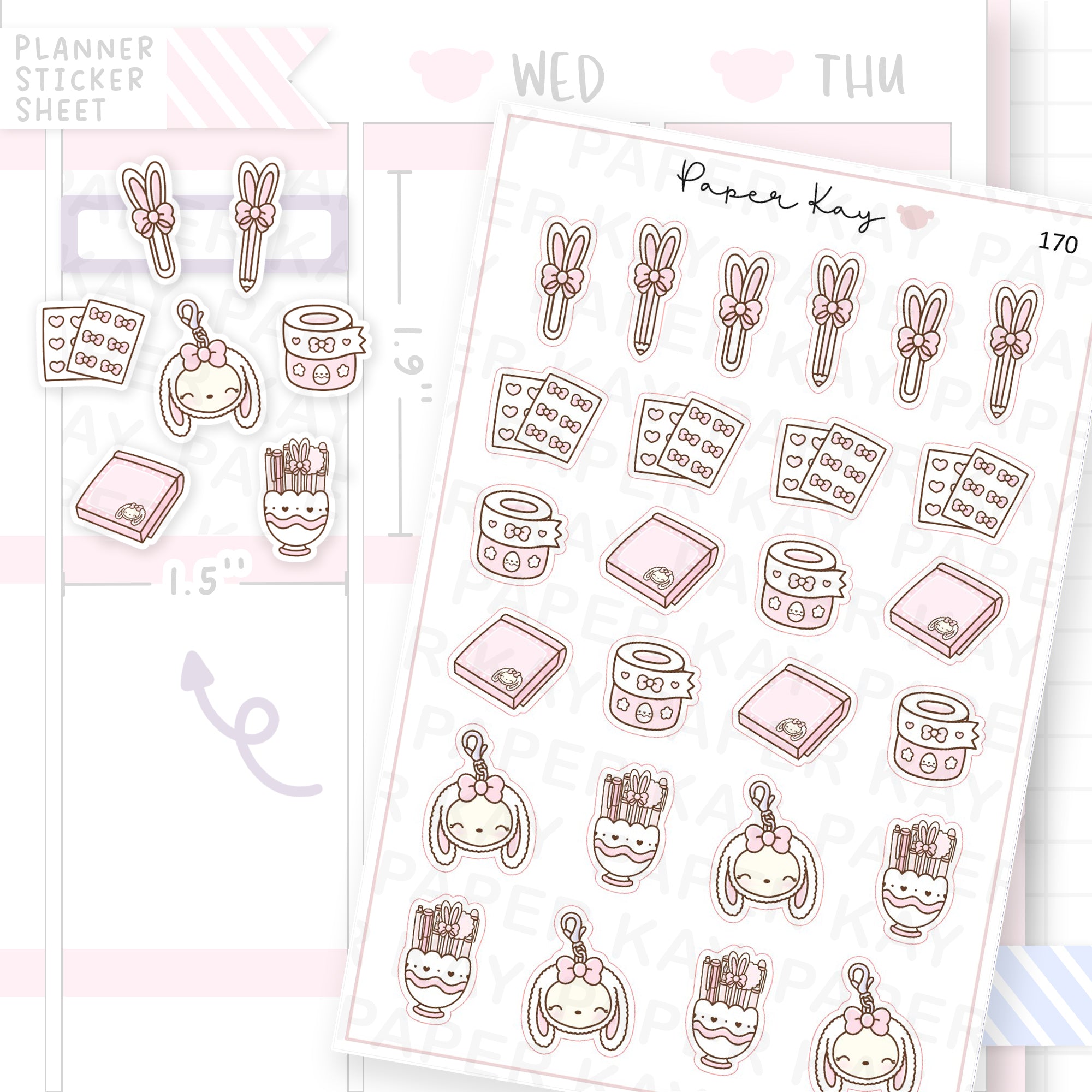Planner Bunny - Stationery Sticker Sheet