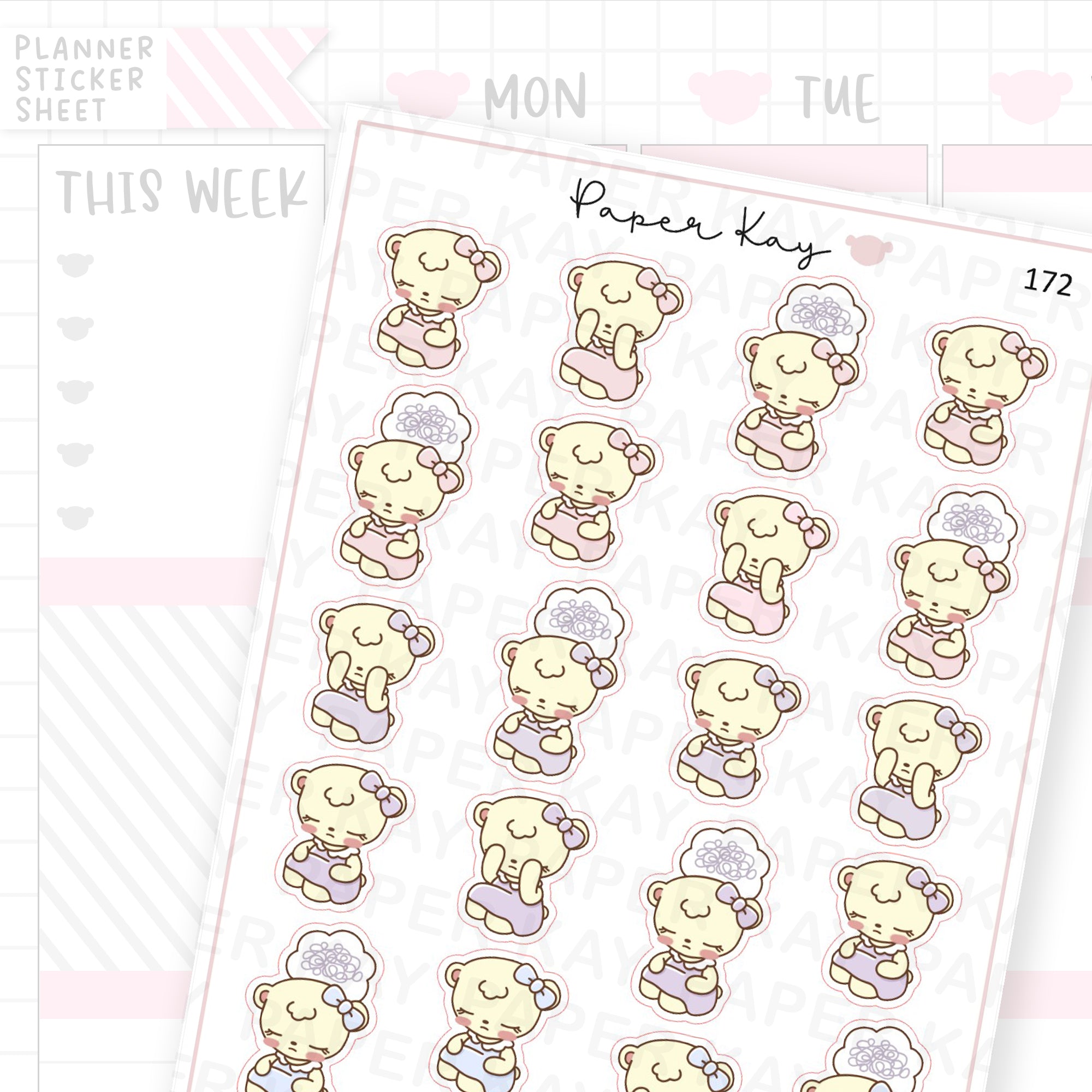 Confused/Stressed/Brain Fog Sticker Sheet