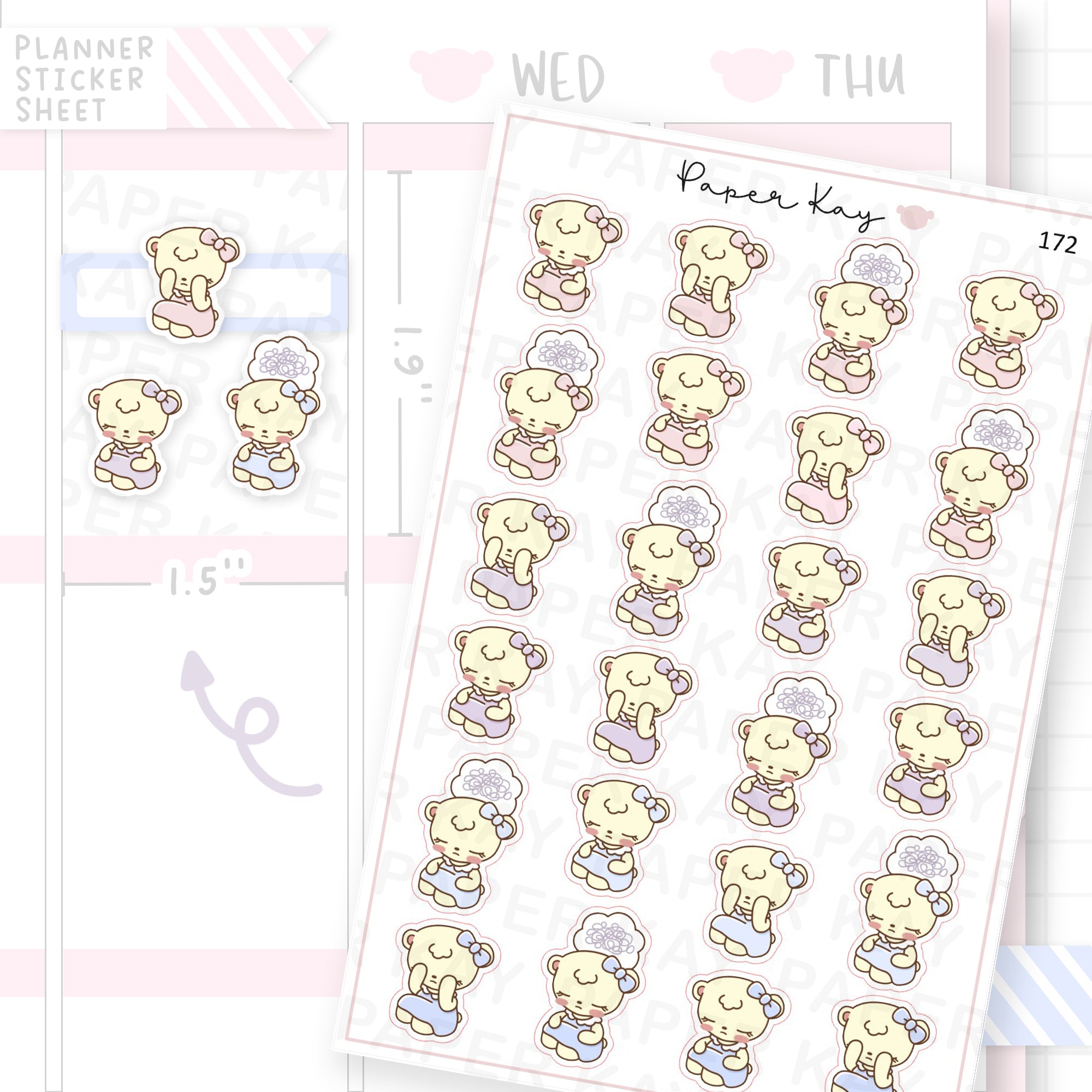 Confused/Stressed/Brain Fog Sticker Sheet