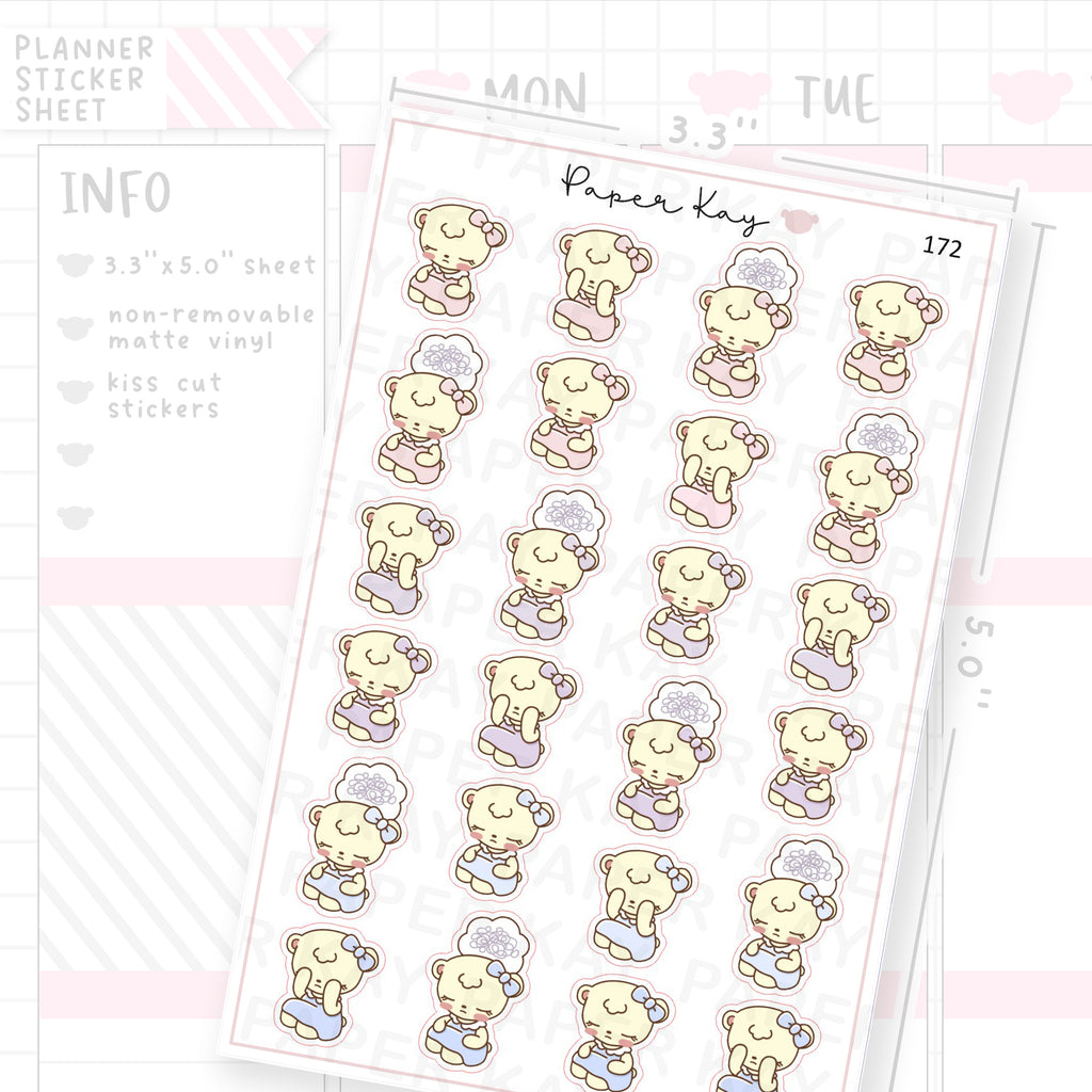 Confused/Stressed/Brain Fog Sticker Sheet