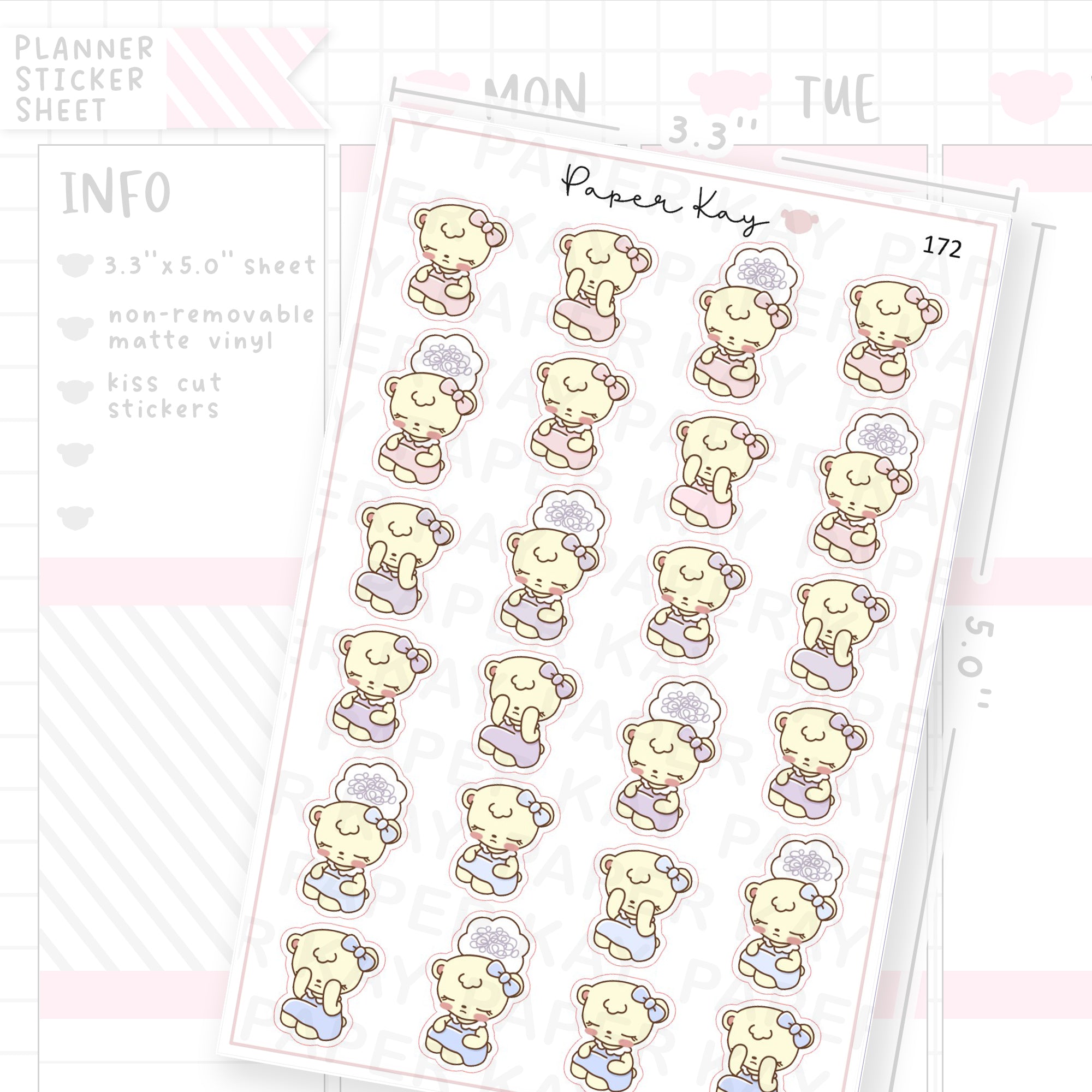 Confused/Stressed/Brain Fog Sticker Sheet