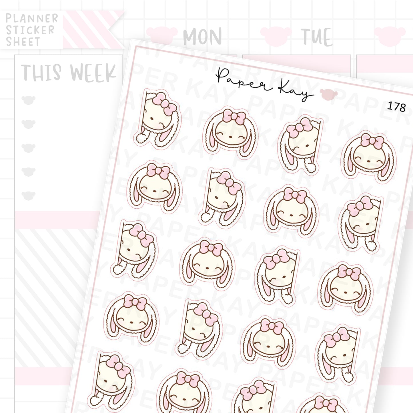 Planner Bunny - Peek-a-boo Sticker Sheet
