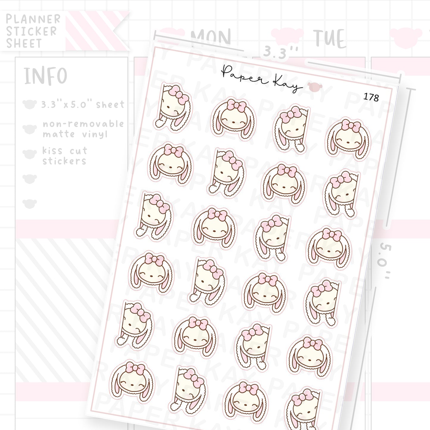 Planner Bunny - Peek-a-boo Sticker Sheet