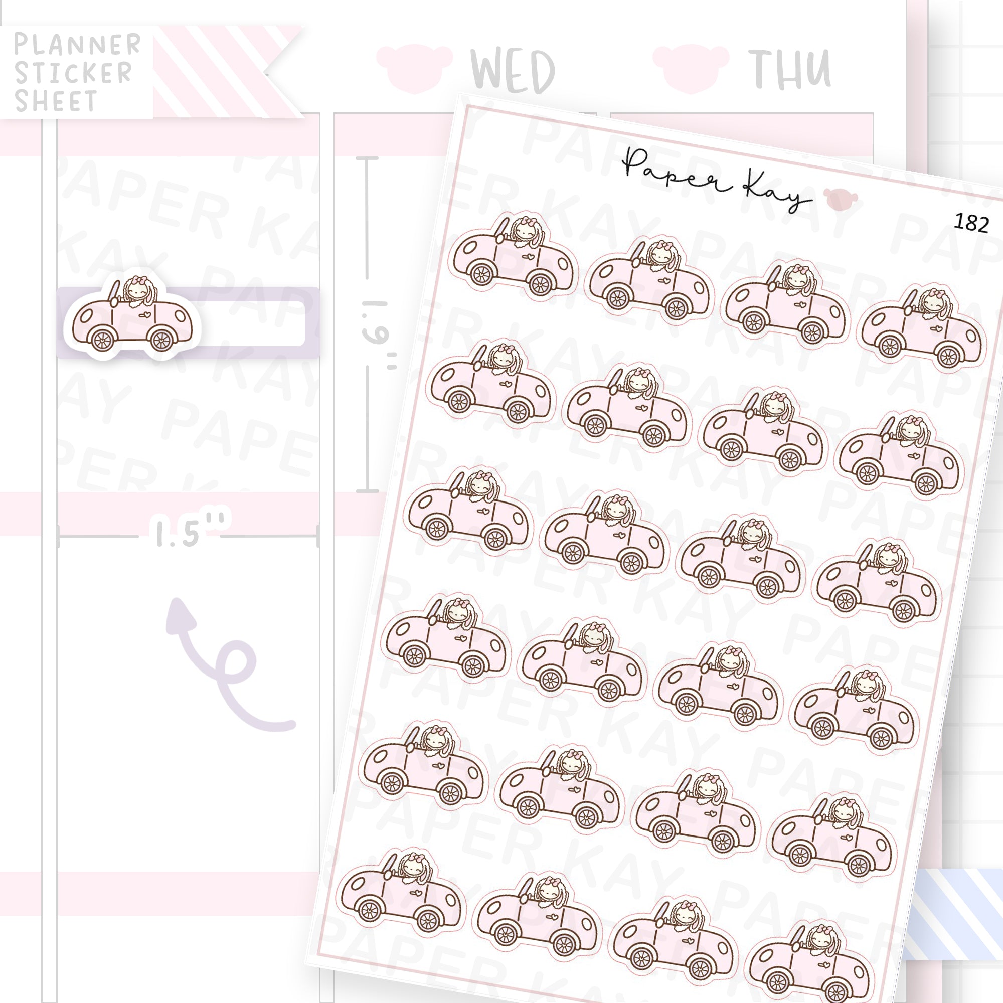 Planner Bunny - Car/Travel Sticker Sheet