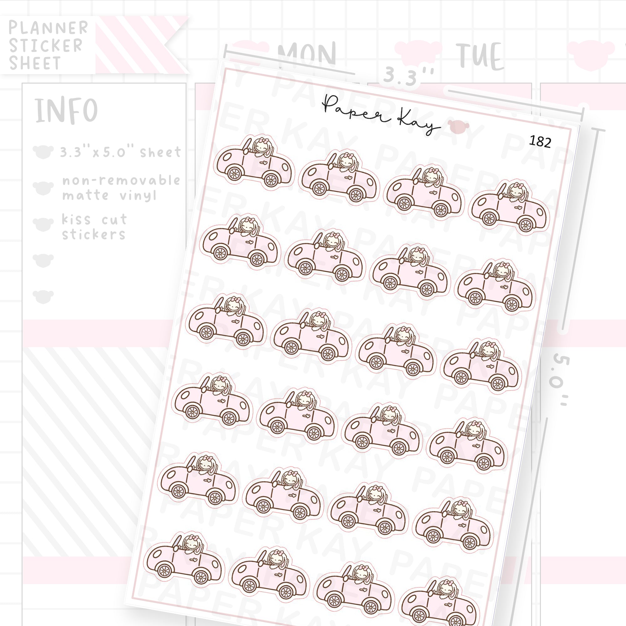 Planner Bunny - Car/Travel Sticker Sheet