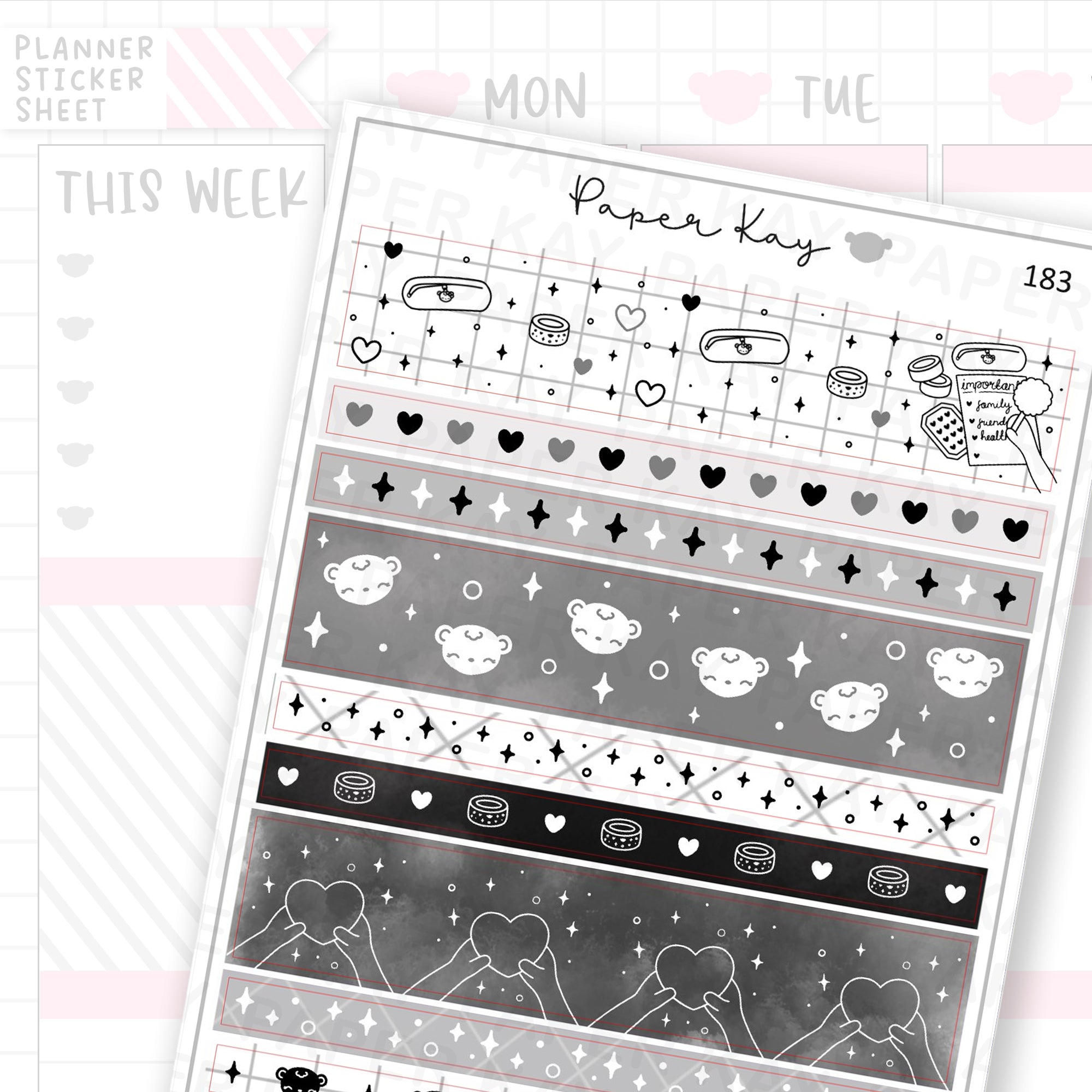 Keep Life Simple Washi Strip Sticker Sheet