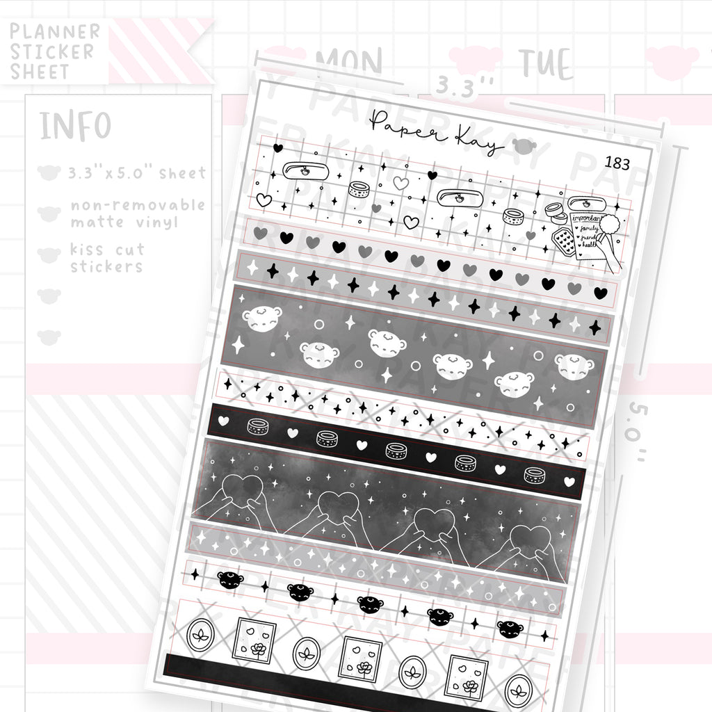 Keep Life Simple Washi Strip Sticker Sheet