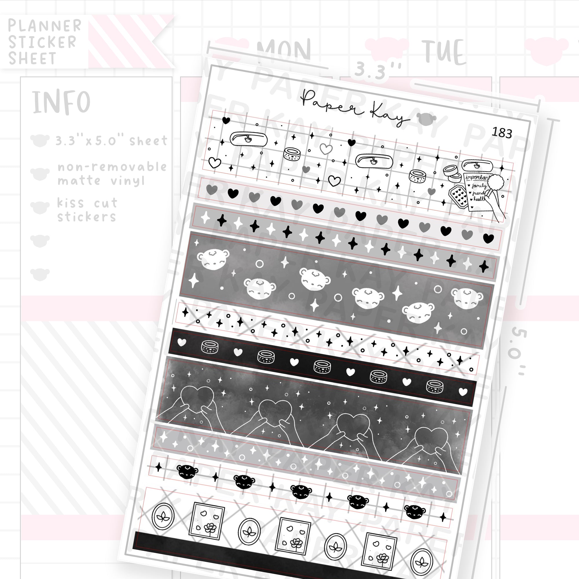 Keep Life Simple Washi Strip Sticker Sheet