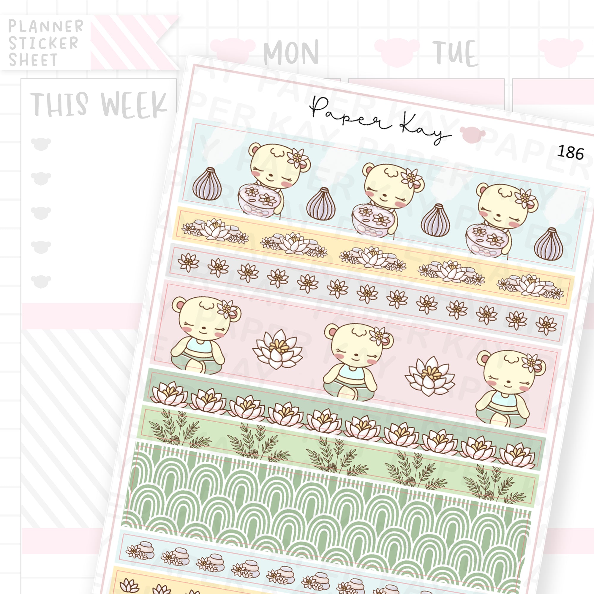 Zen Life Washi Strip Sticker Sheet