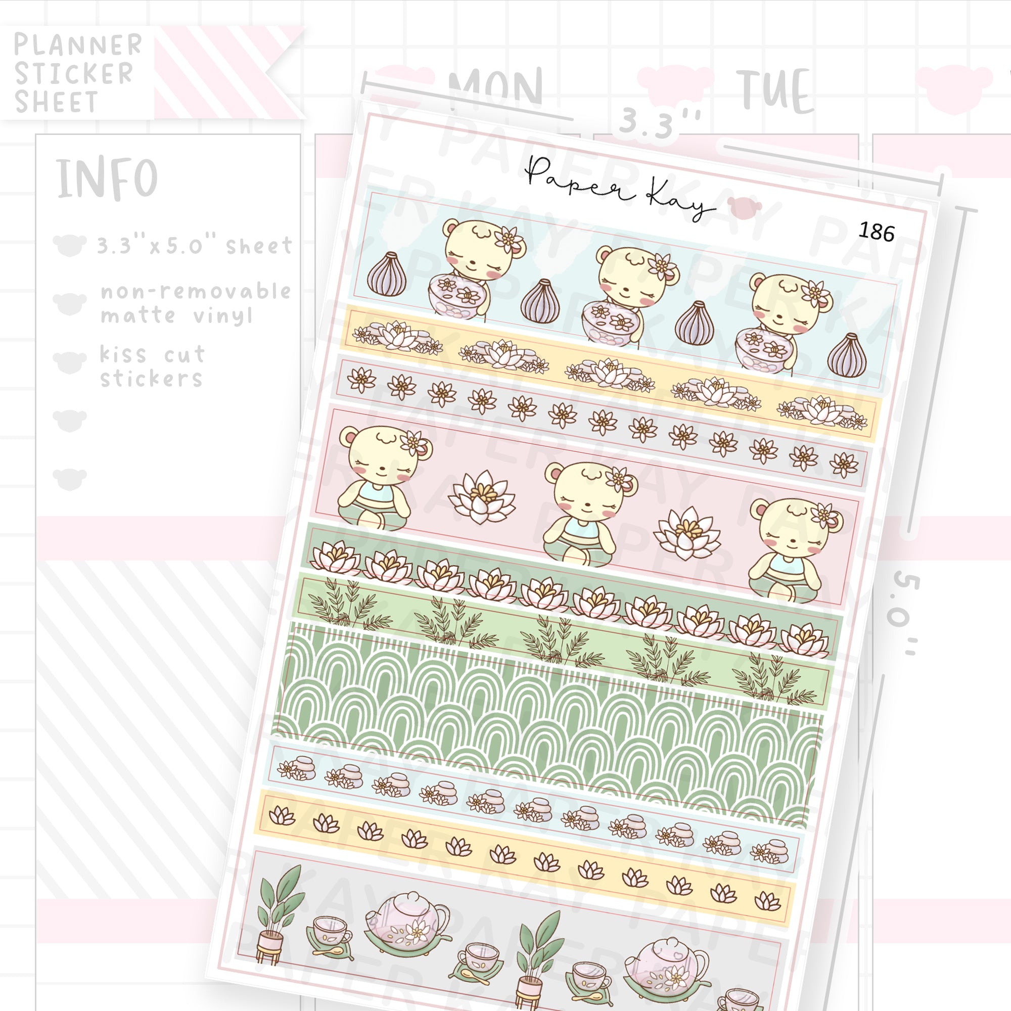 Zen Life Washi Strip Sticker Sheet