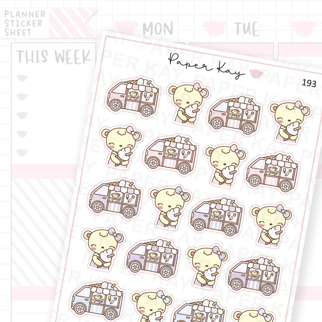 Ice Cream Van Sticker Sheet