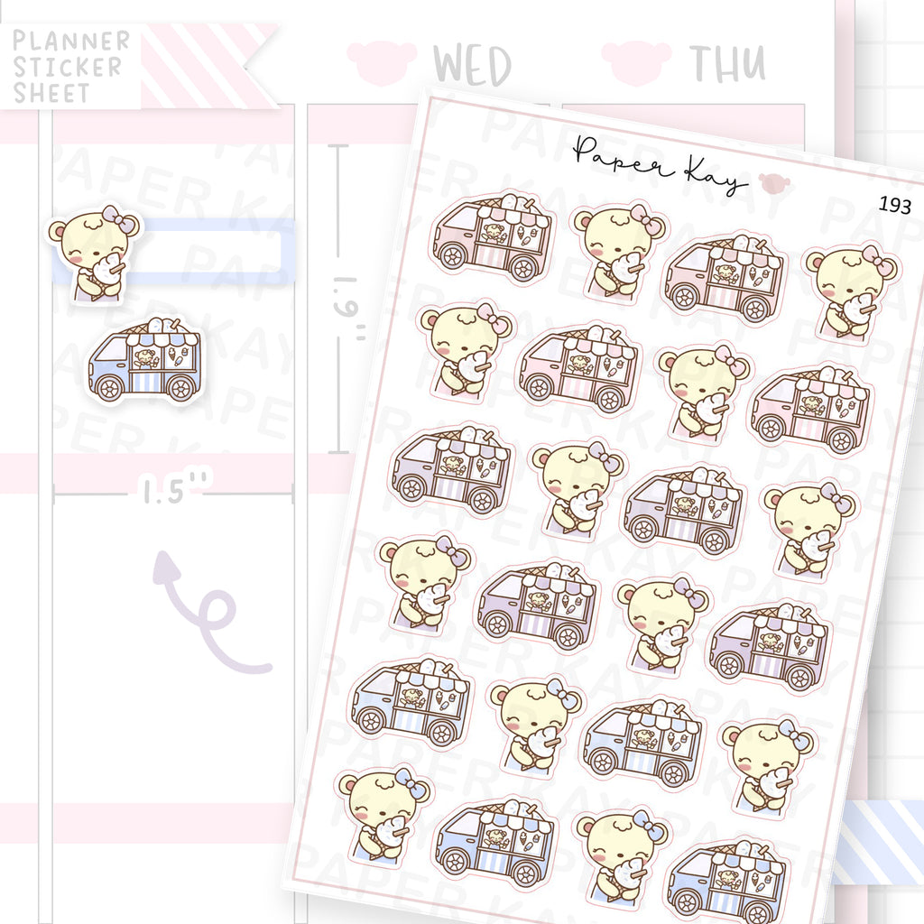 Ice Cream Van Sticker Sheet