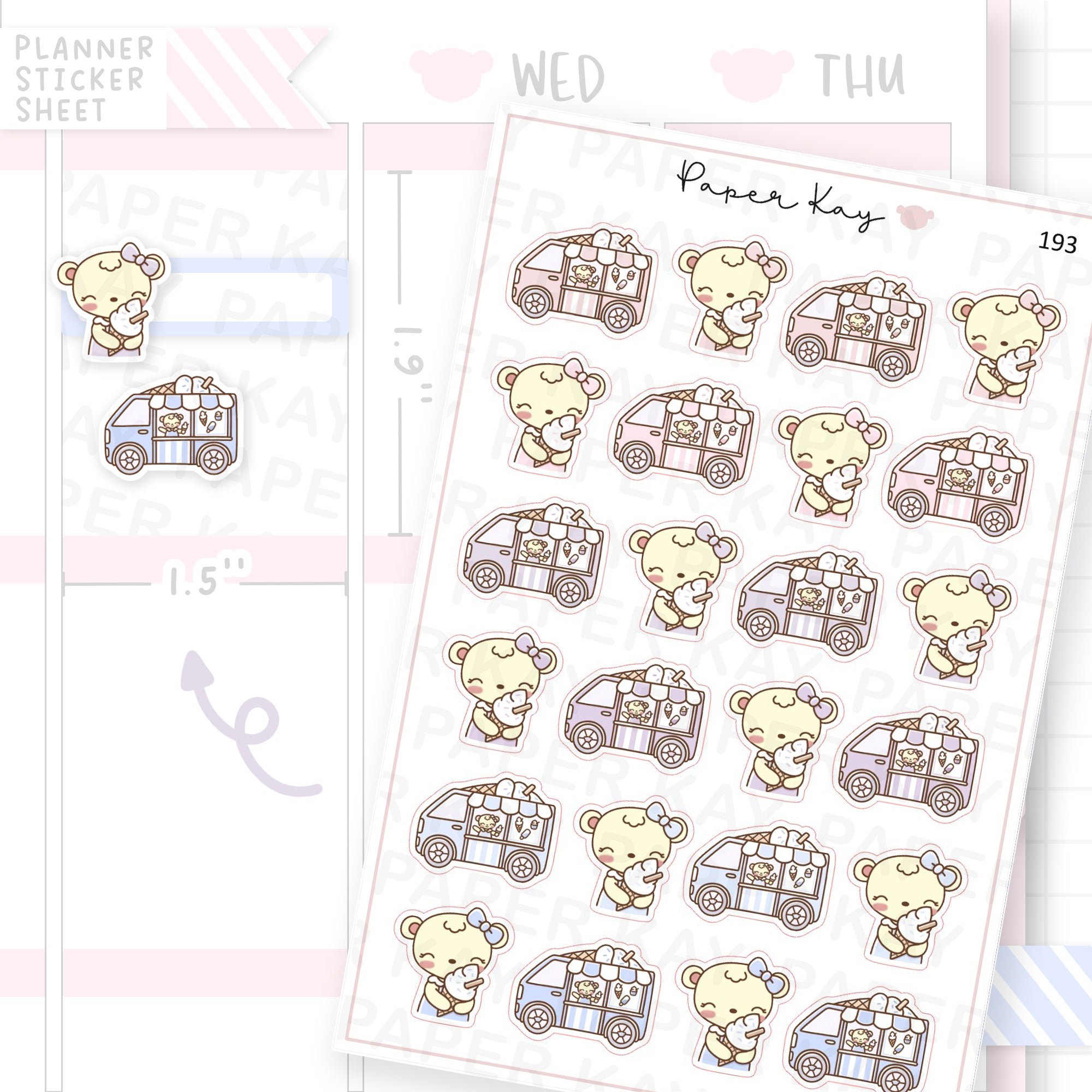 Ice Cream Van Sticker Sheet