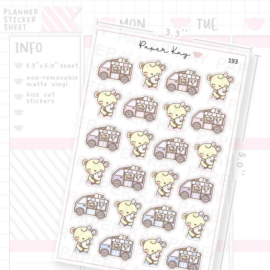 Ice Cream Van Sticker Sheet