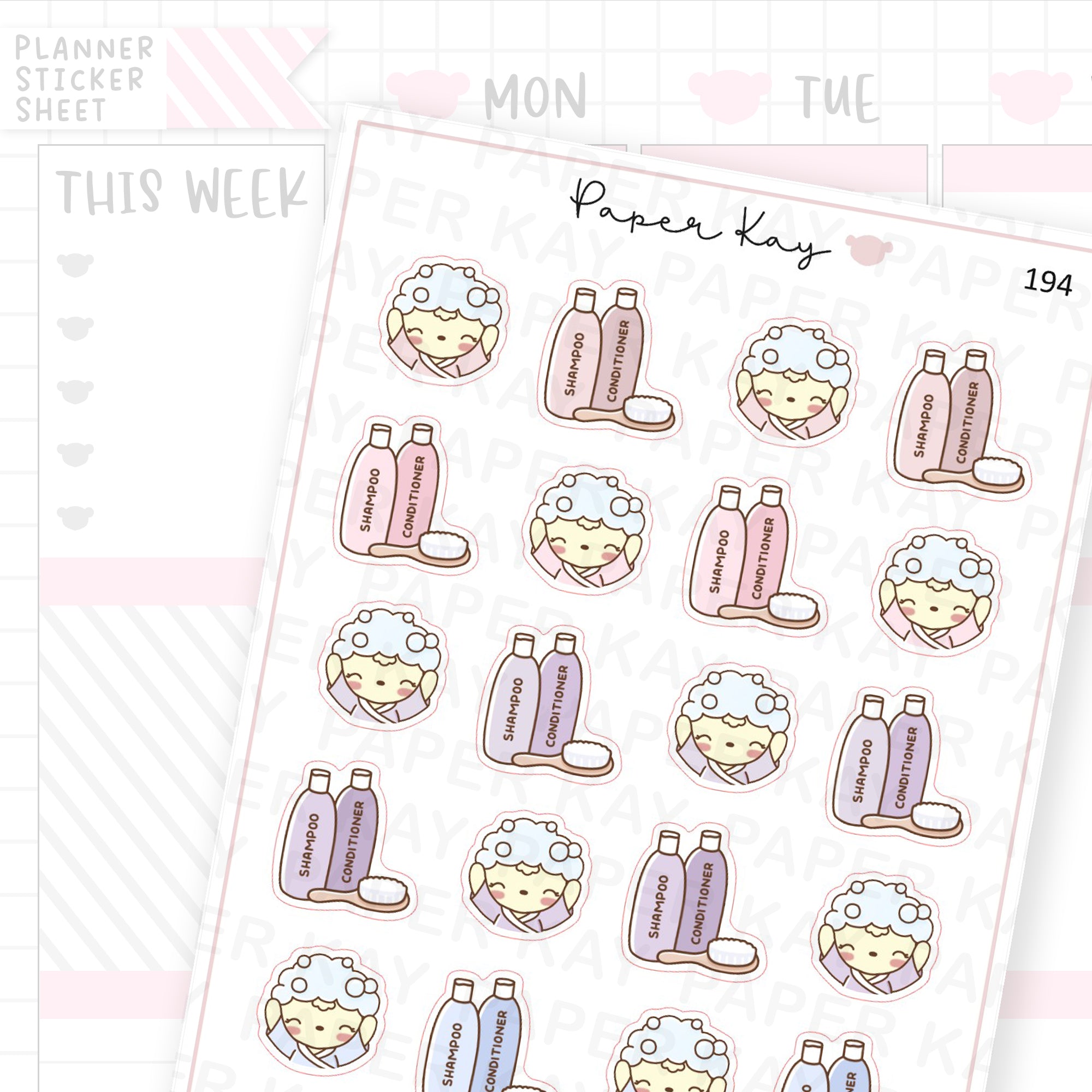 Hair Wash Sticker Sheet