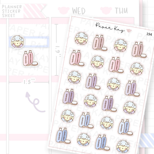 Hair Wash Sticker Sheet