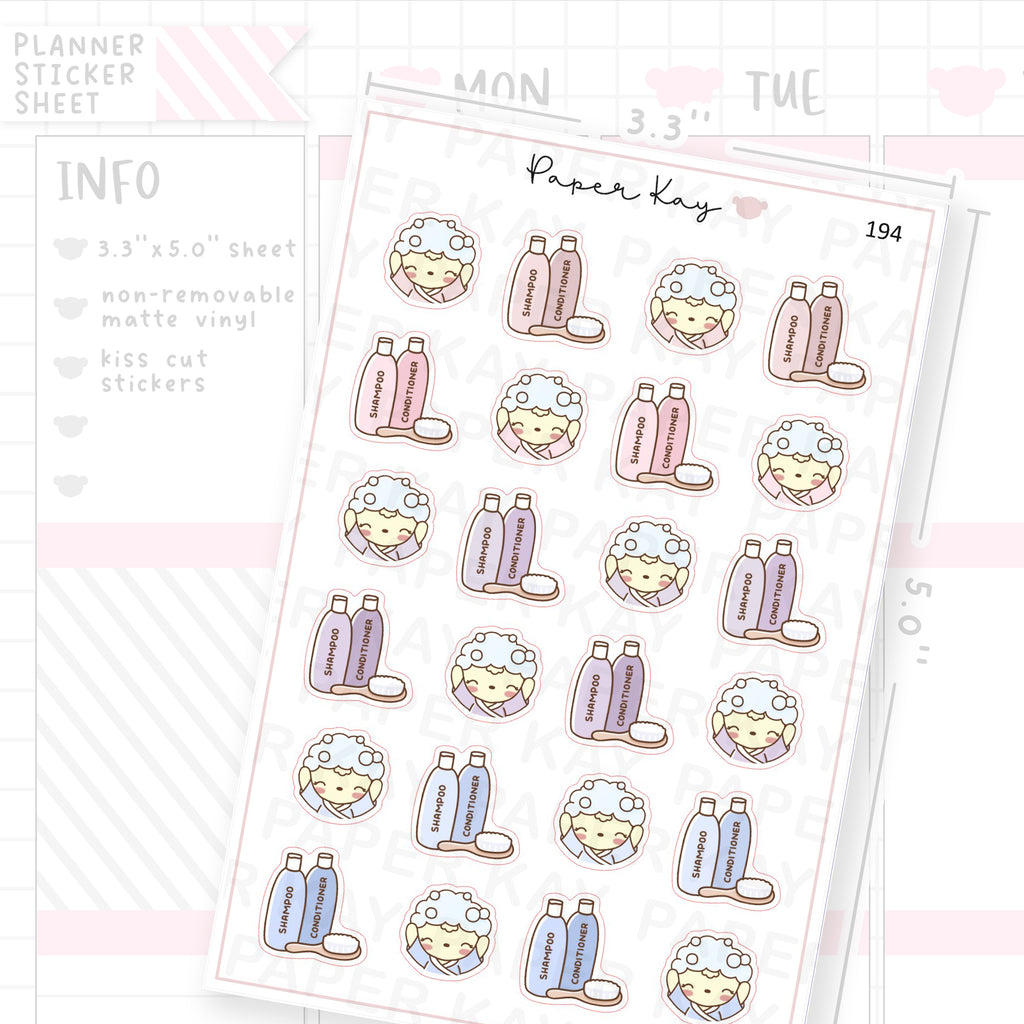 Hair Wash Sticker Sheet