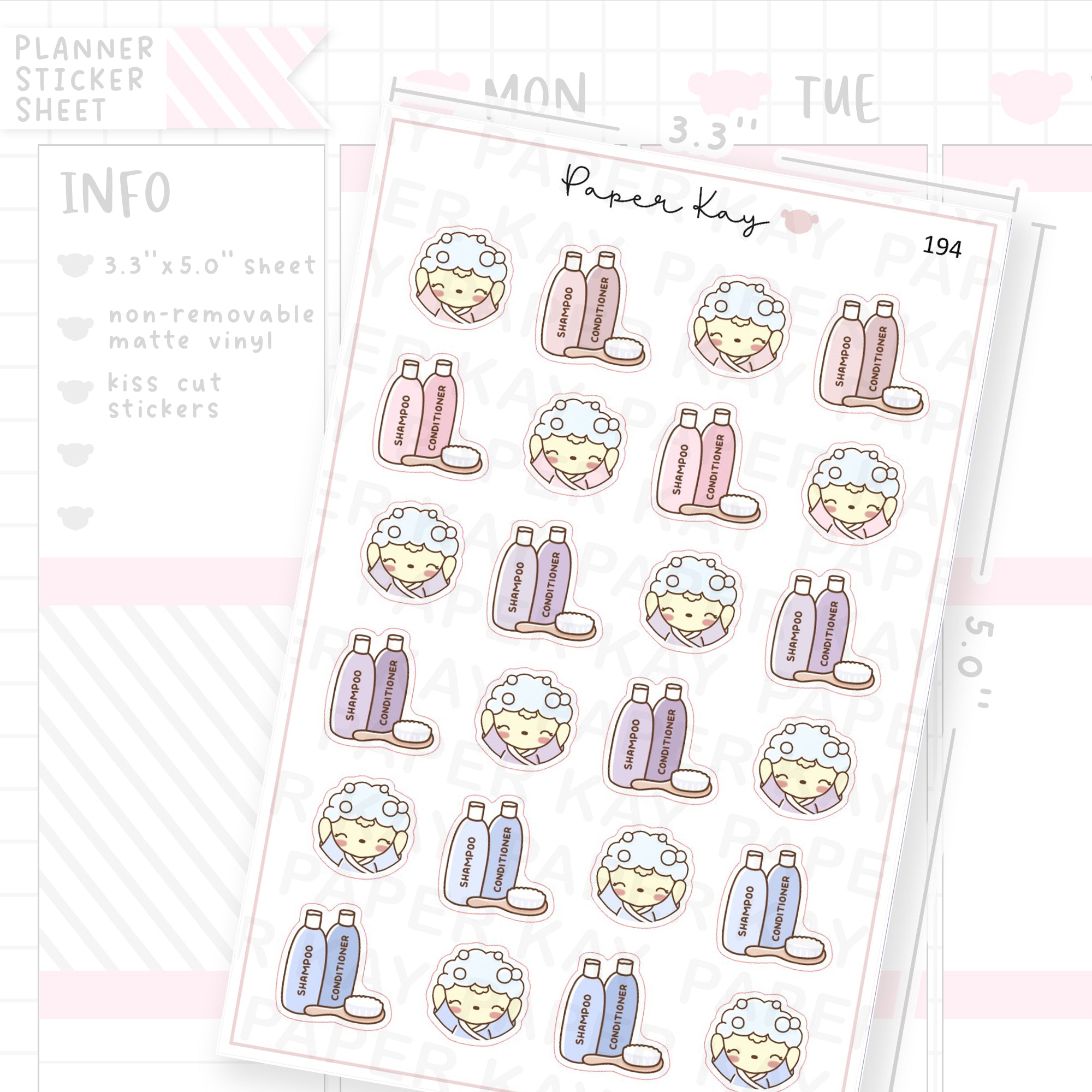 Hair Wash Sticker Sheet