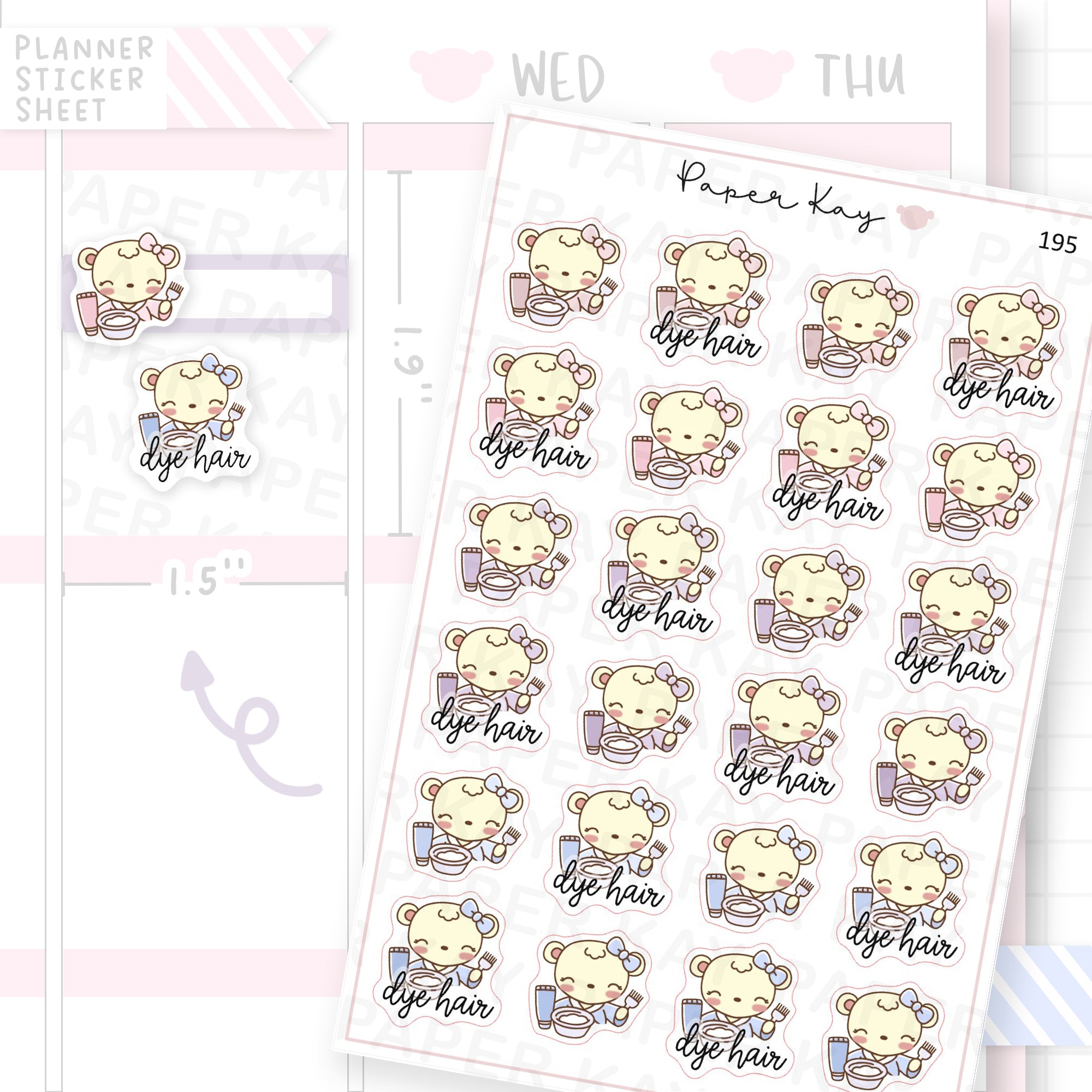 Dye Hair Sticker Sheet