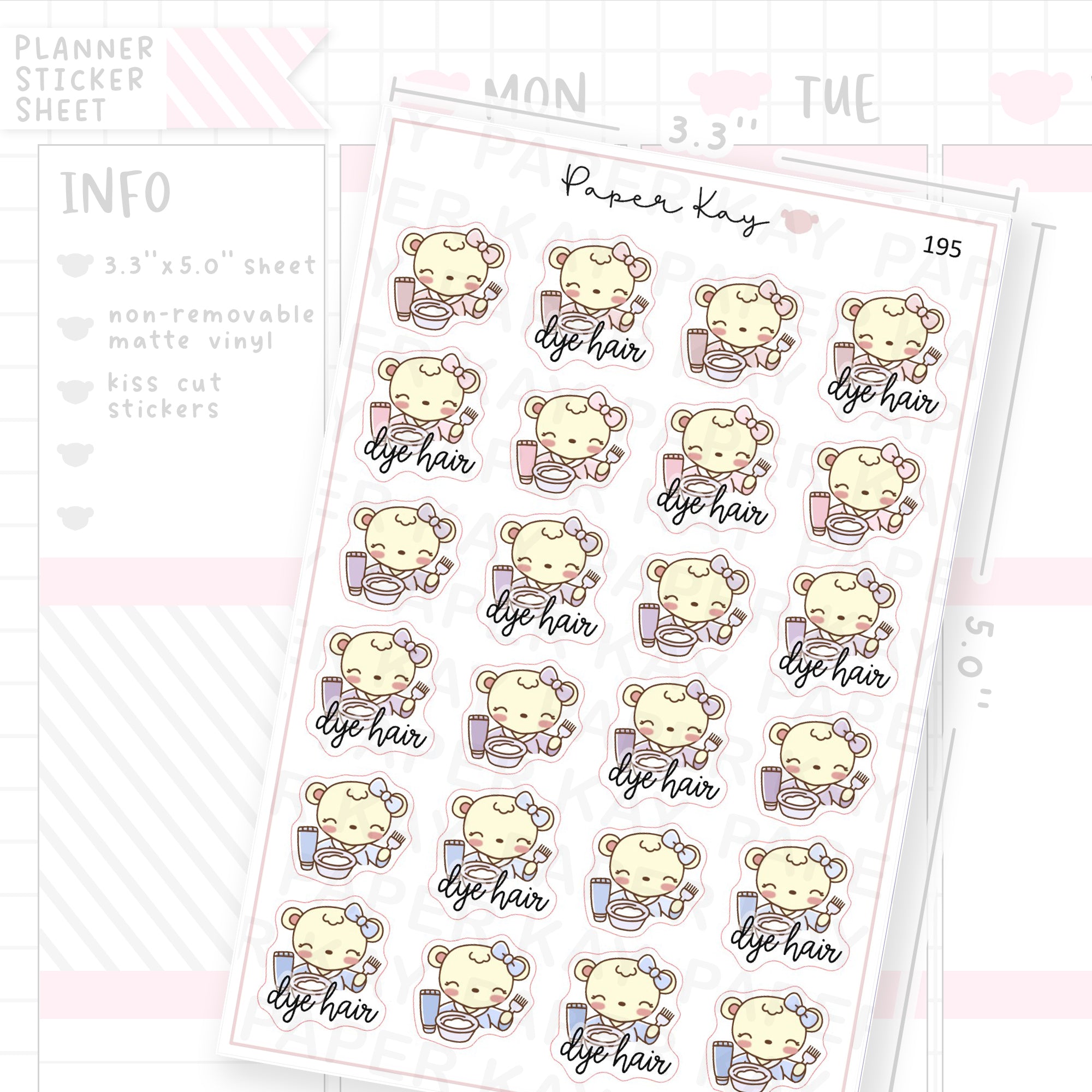 Dye Hair Sticker Sheet