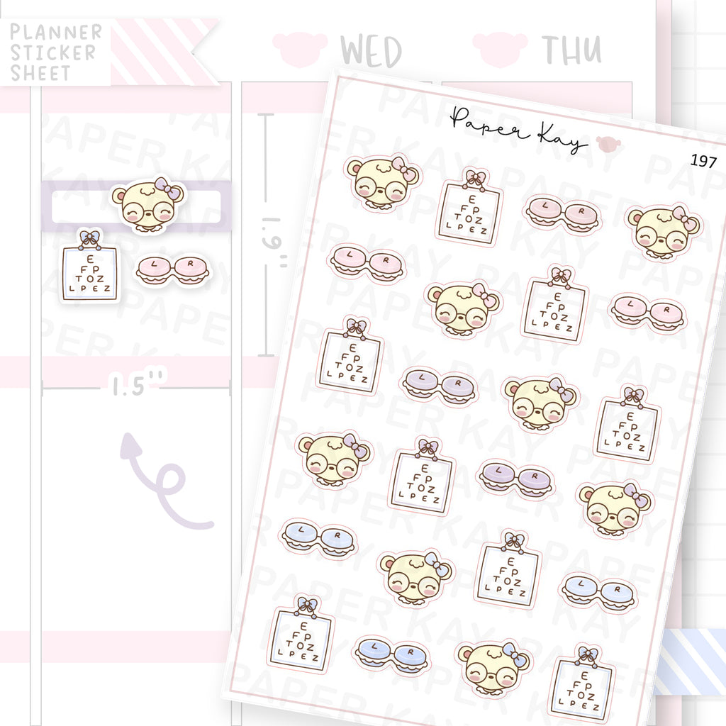 Opticians/Glasses/Contact Lenses Sticker Sheet