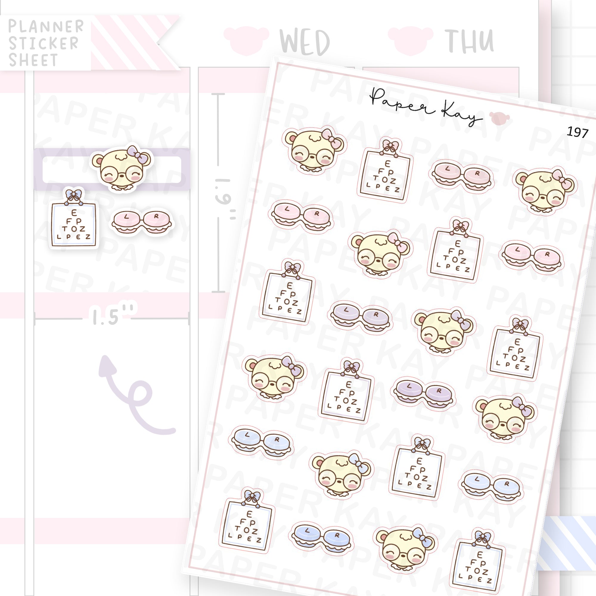 Opticians/Glasses/Contact Lenses Sticker Sheet