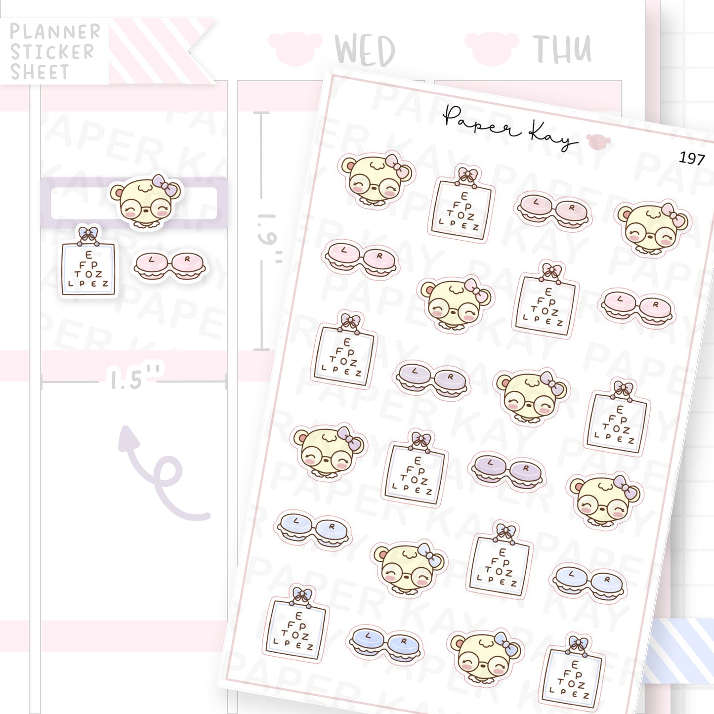 Opticians/Glasses/Contact Lenses Sticker Sheet