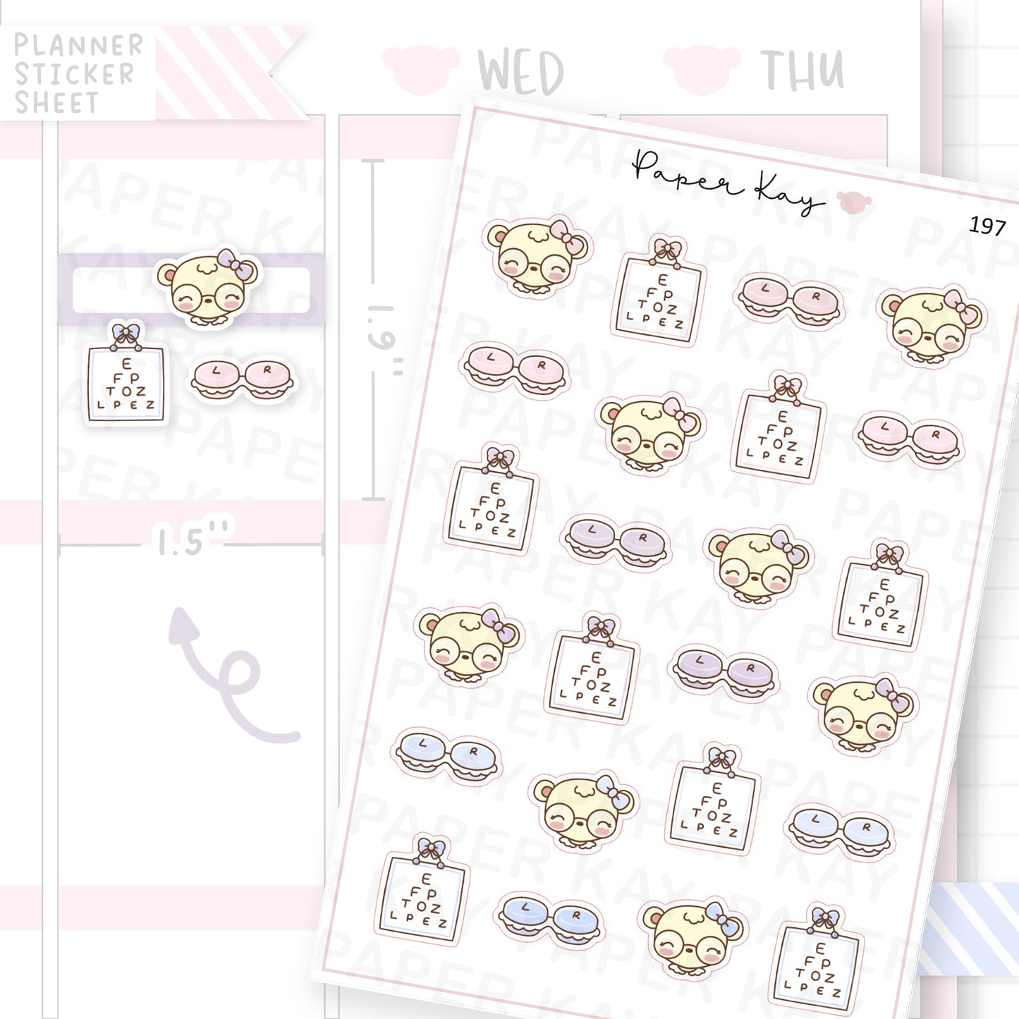 Opticians/Glasses/Contact Lenses Sticker Sheet – Paper Kay