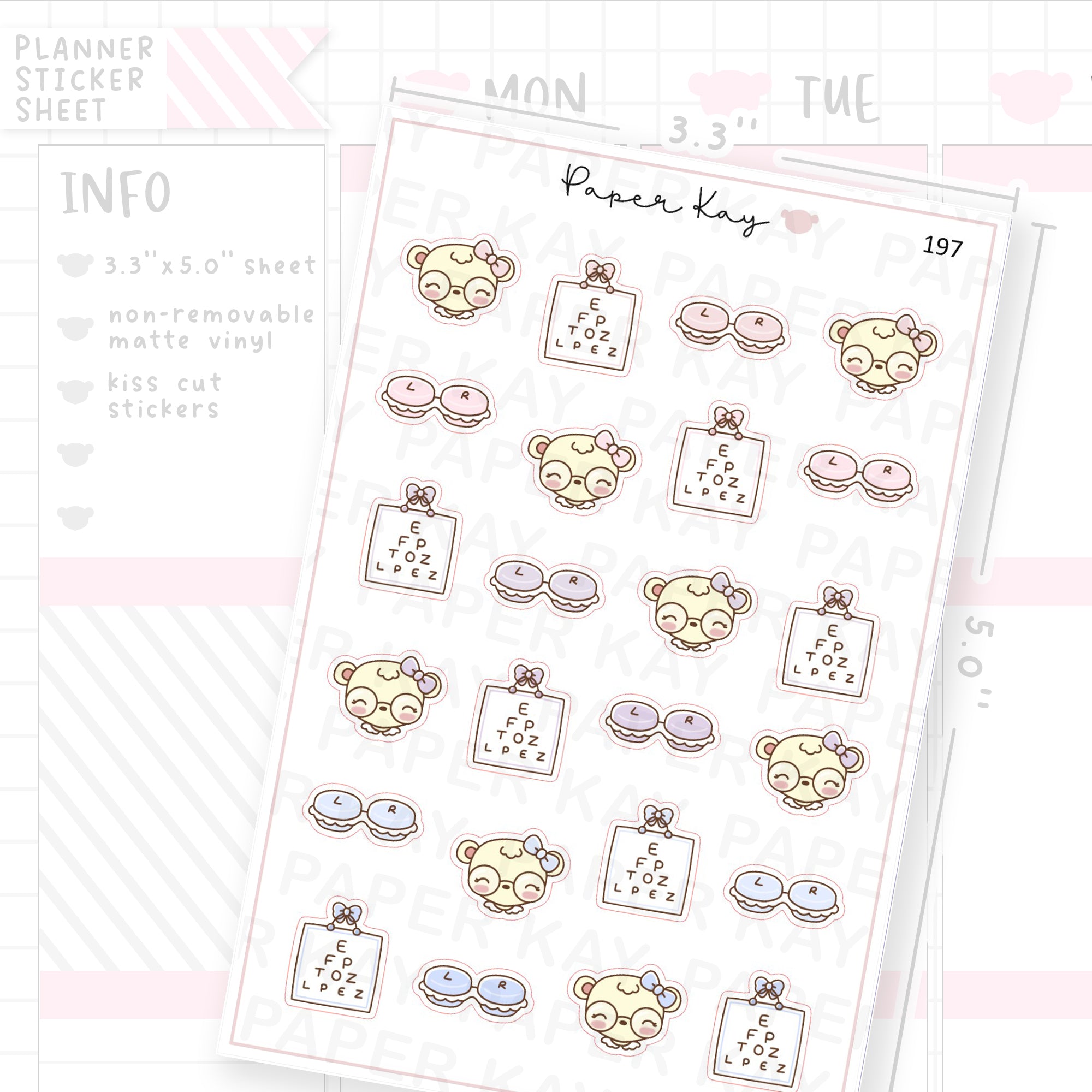 Opticians/Glasses/Contact Lenses Sticker Sheet
