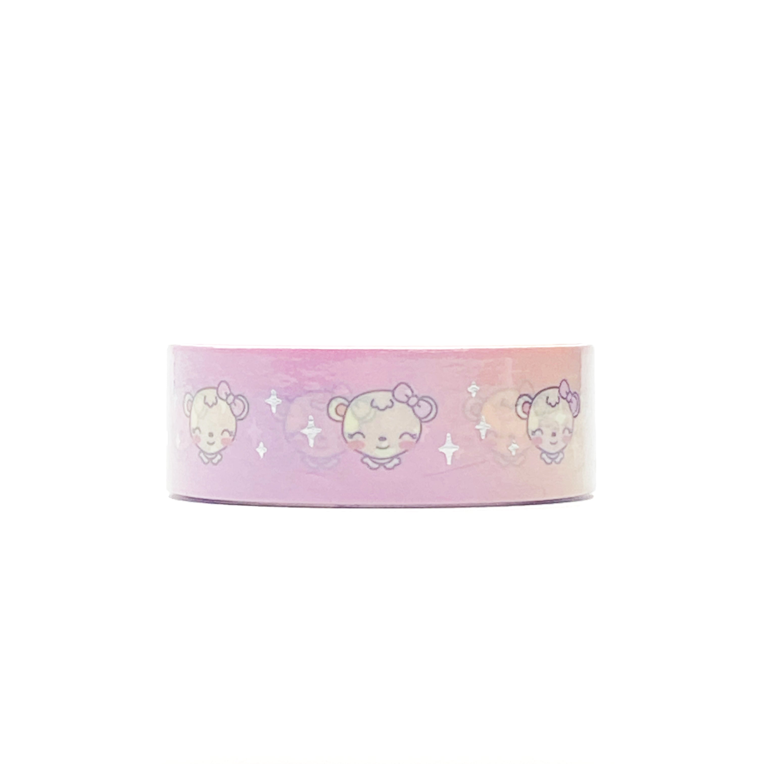 Sherbet Dot the Bear Washi Tape - Silver Foil
