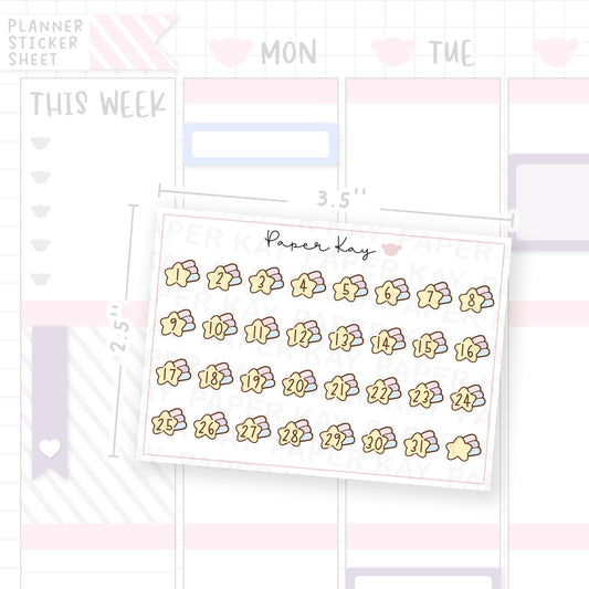 2023 Shooting Star Date Dot Stickers