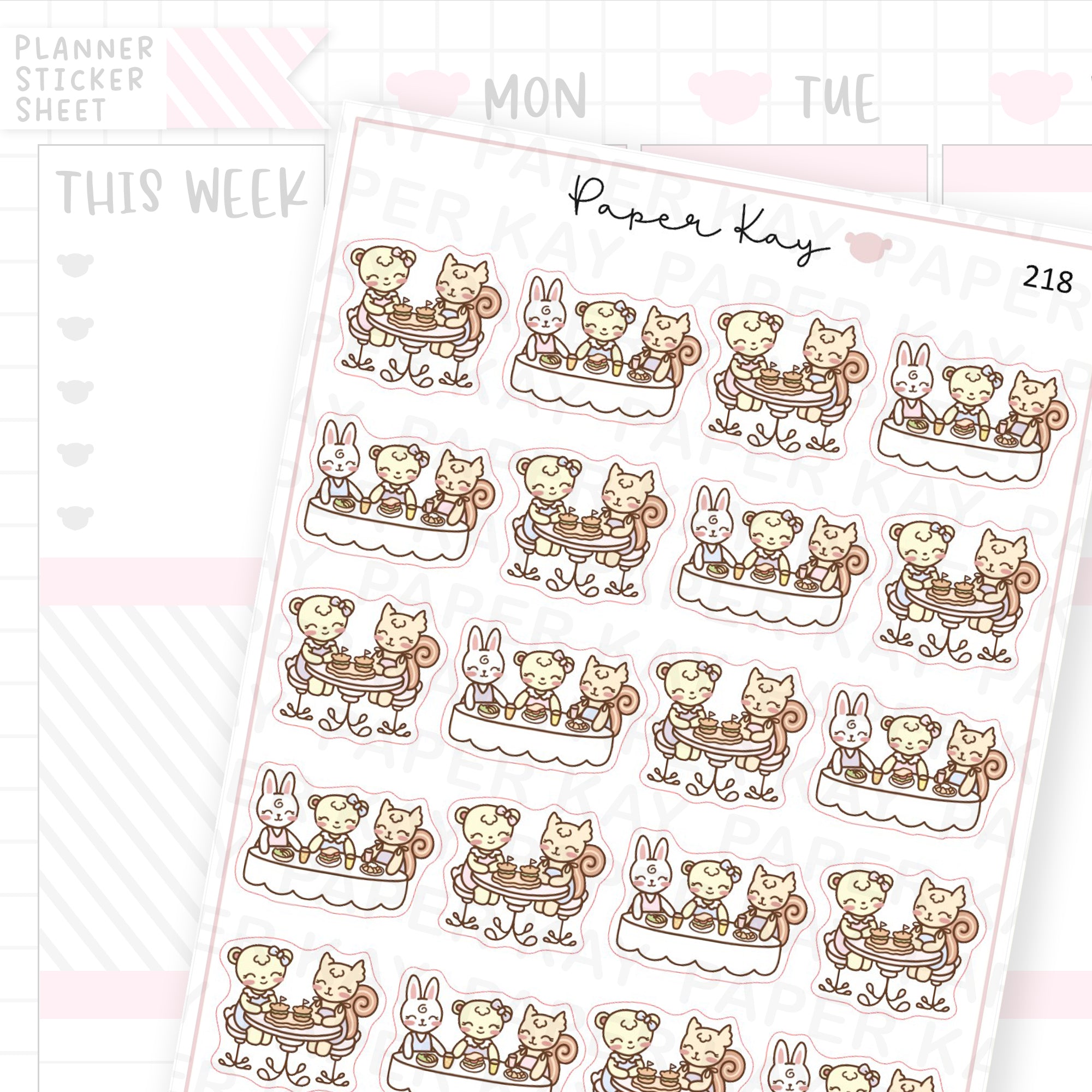 Brunch/Lunch with Friends Sticker Sheet