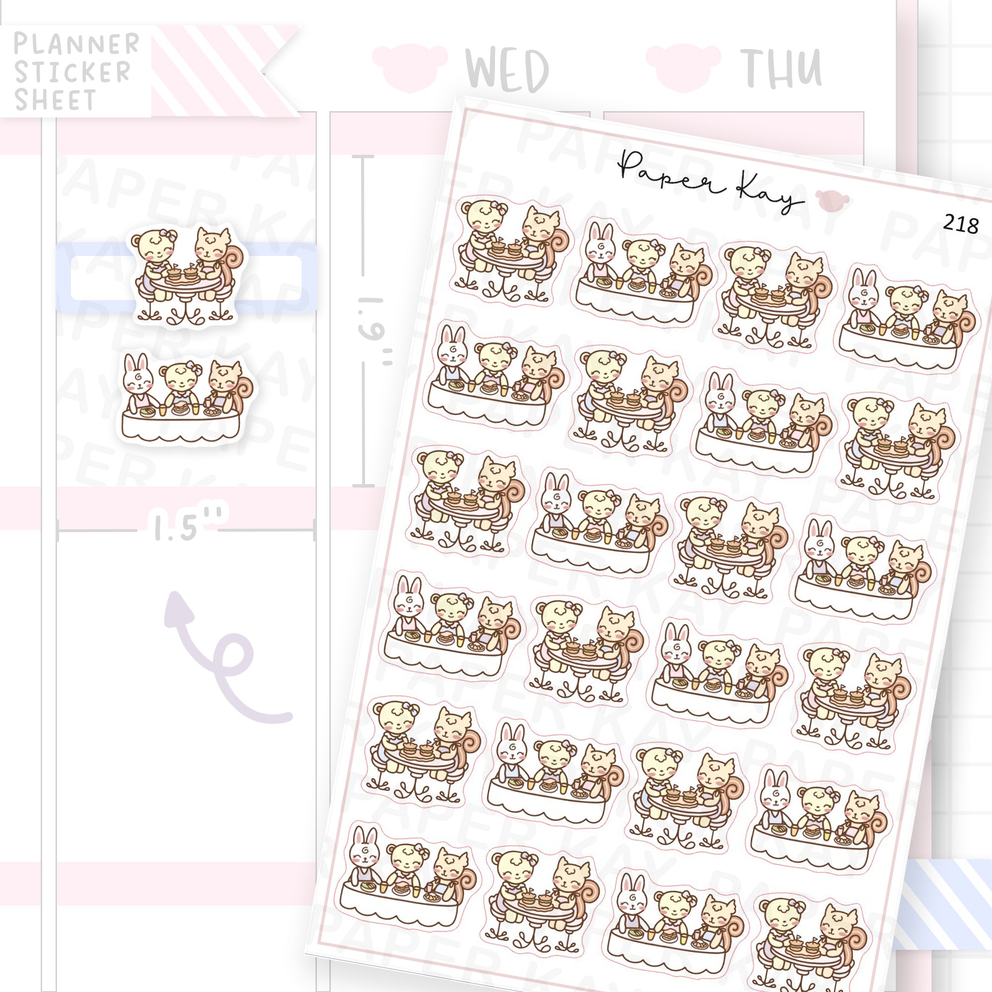 Brunch/Lunch with Friends Sticker Sheet