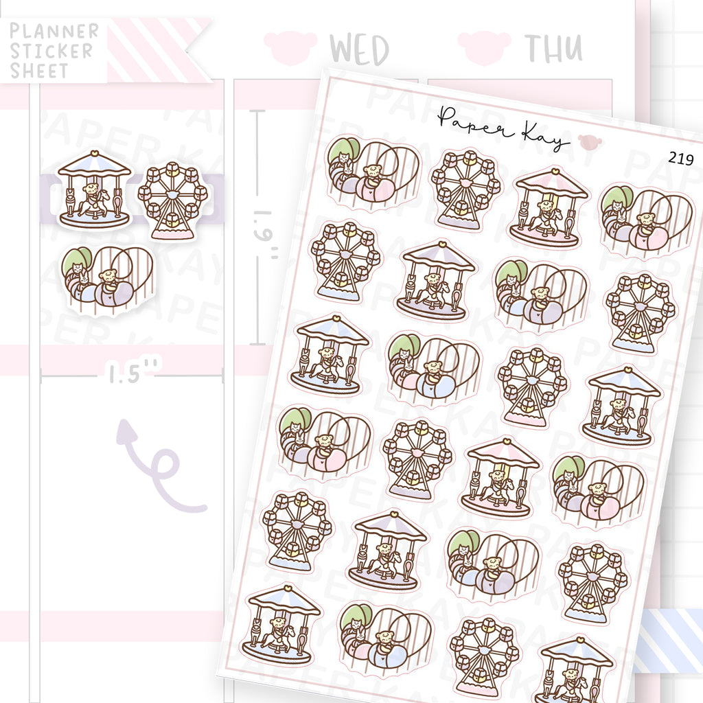 Theme Park Sticker Sheet