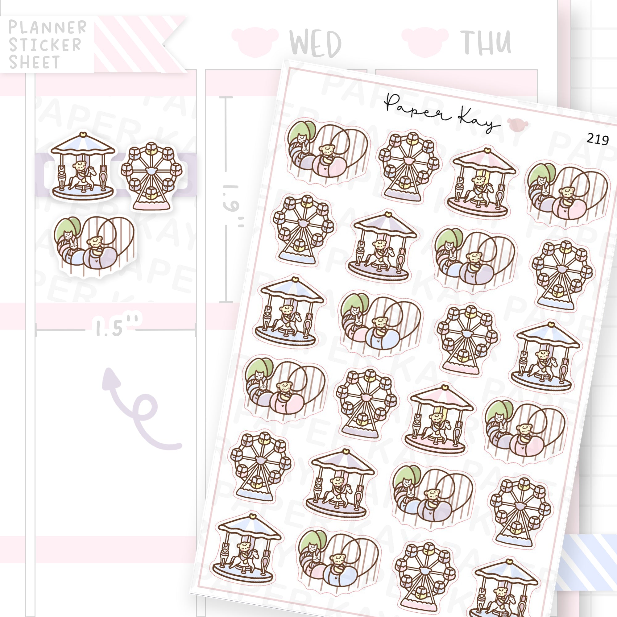 Theme Park Sticker Sheet