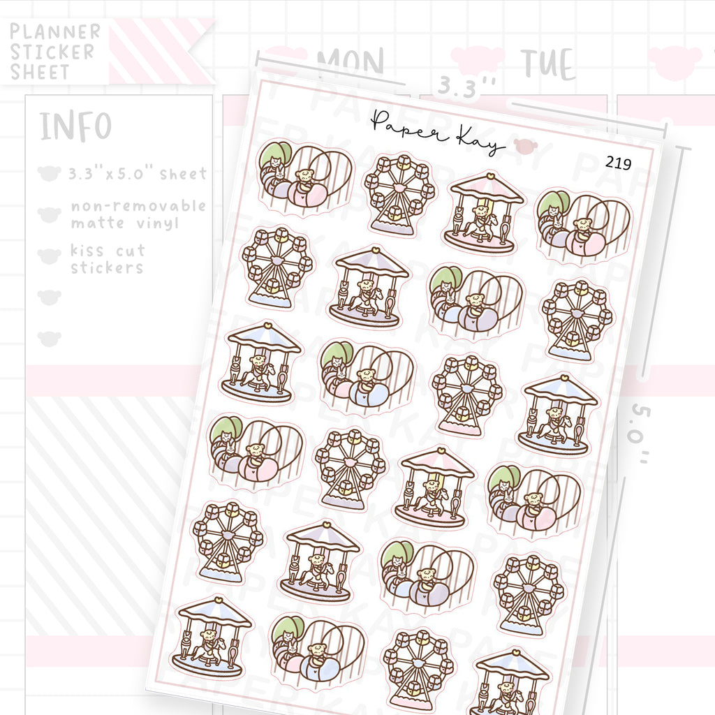 Theme Park Sticker Sheet