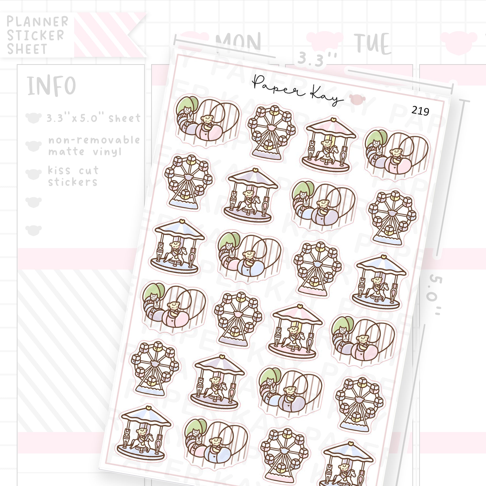 Theme Park Sticker Sheet