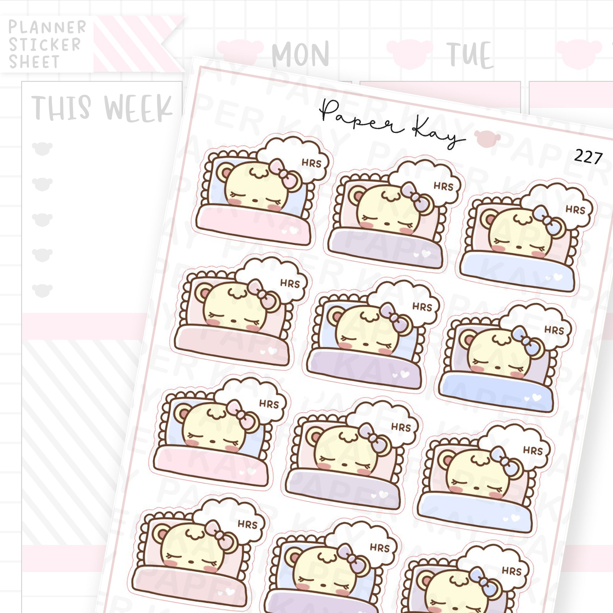 Hours of Sleep Sticker Sheet