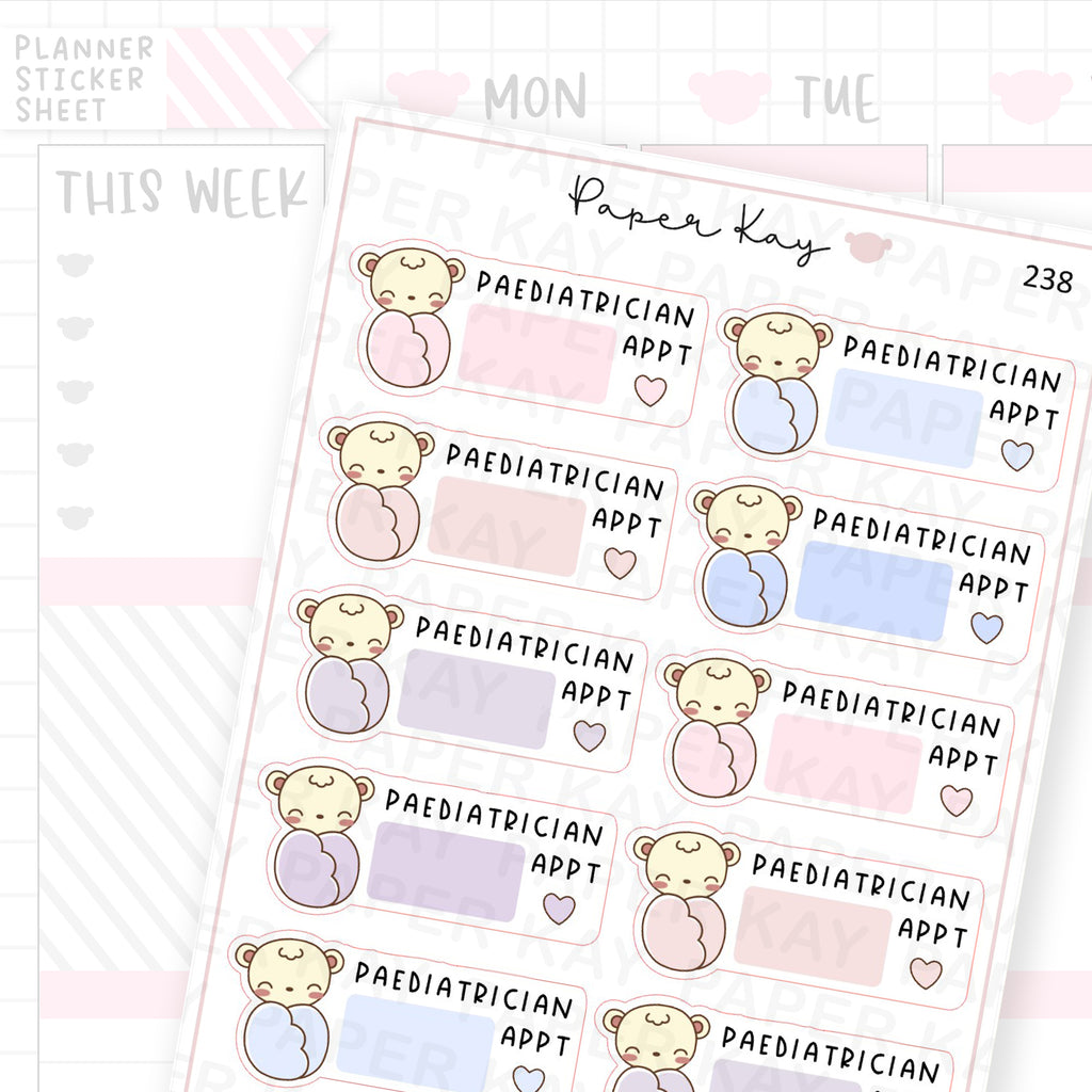 Paediatrician Appointment Box Sticker Sheet