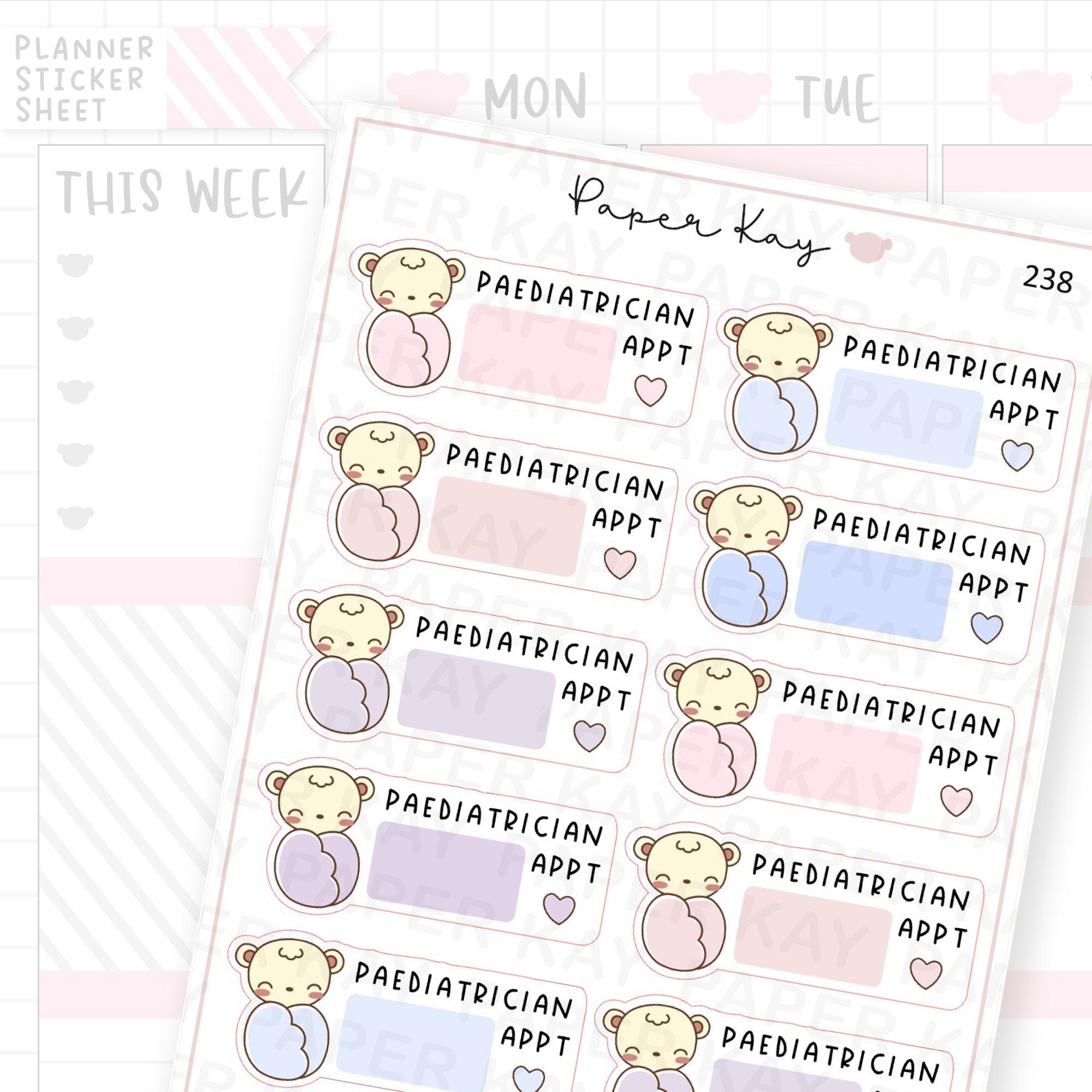 Paediatrician Appointment Box Sticker Sheet