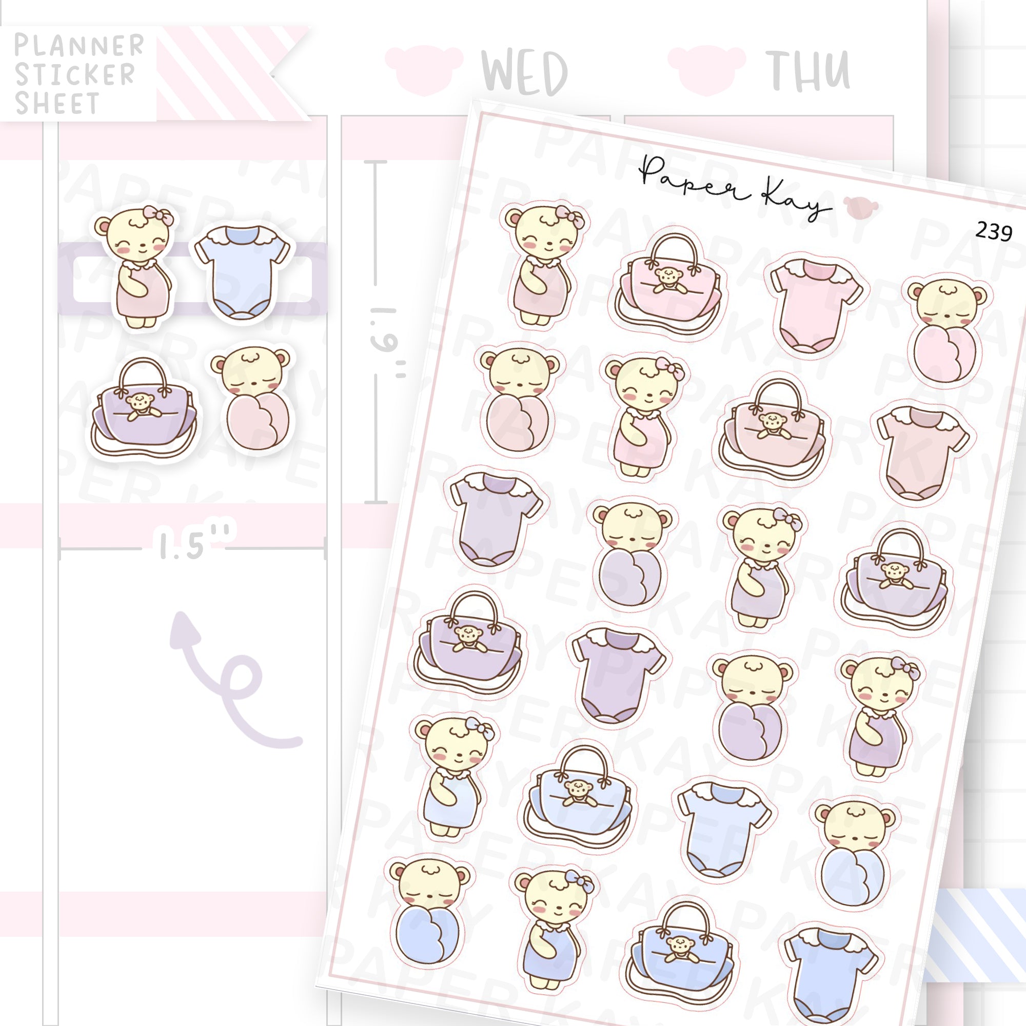 Pregnant Mother and Baby Sticker Sheet