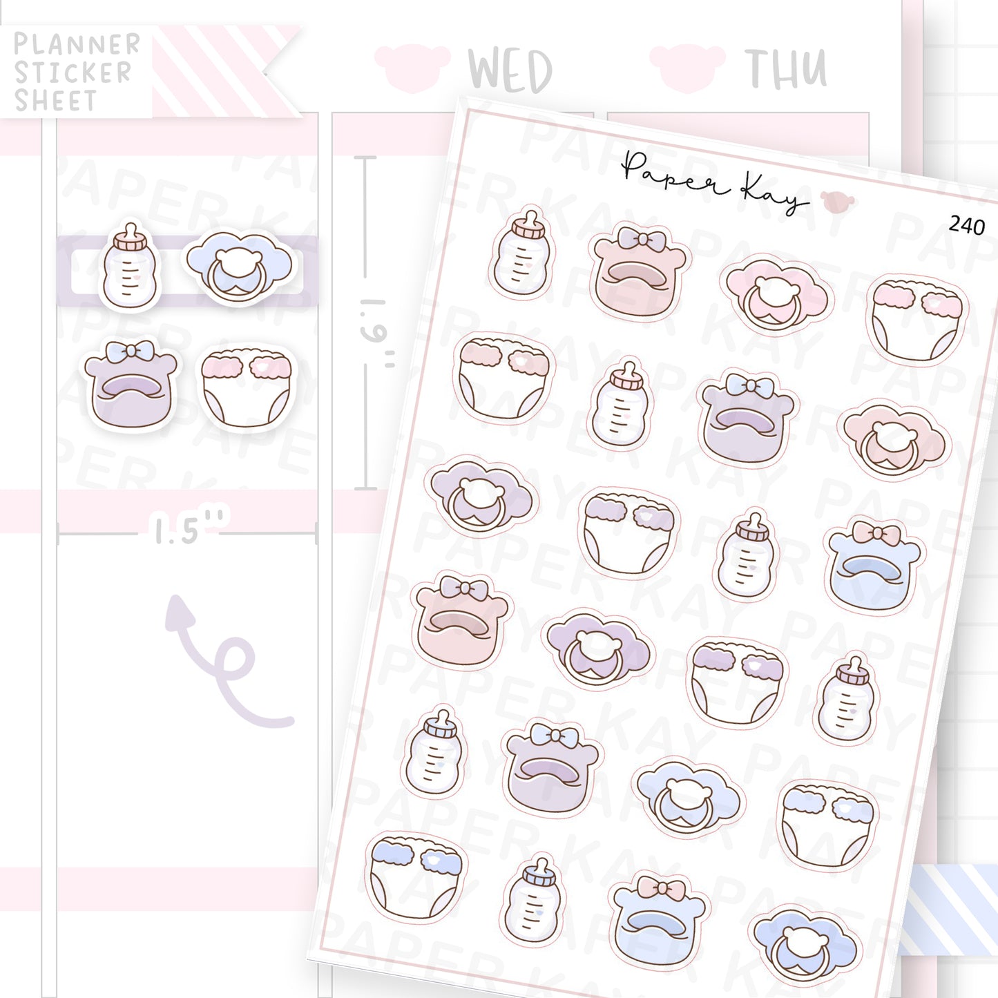 Baby Accessories Sticker Sheet