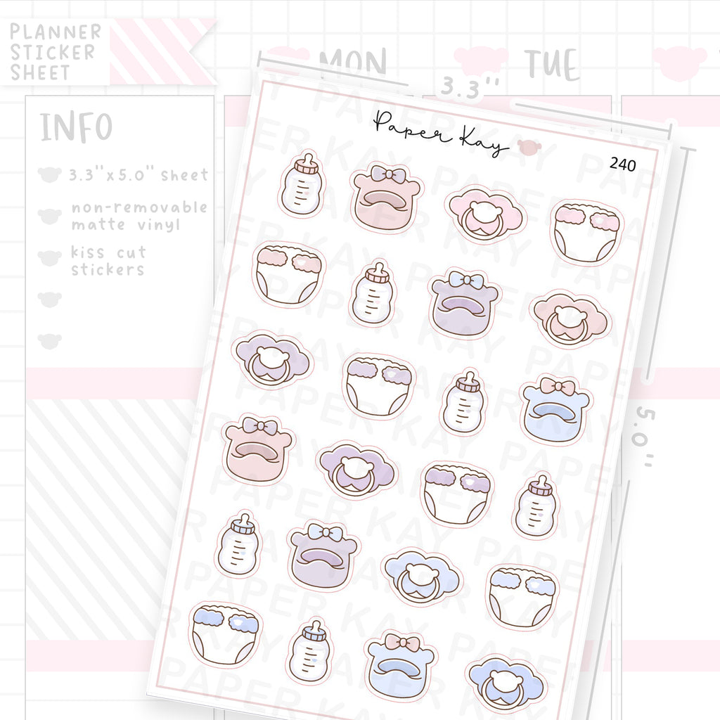 Baby Accessories Sticker Sheet