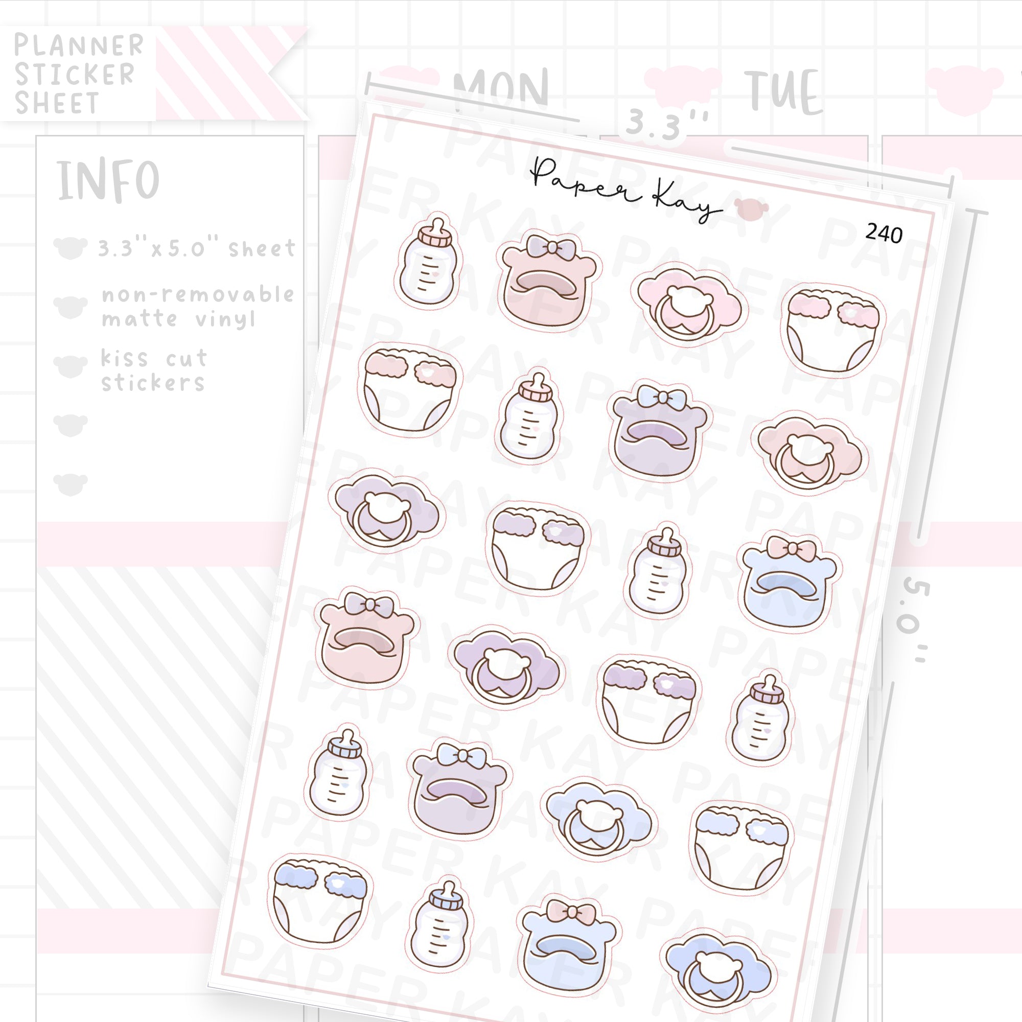 Baby Accessories Sticker Sheet