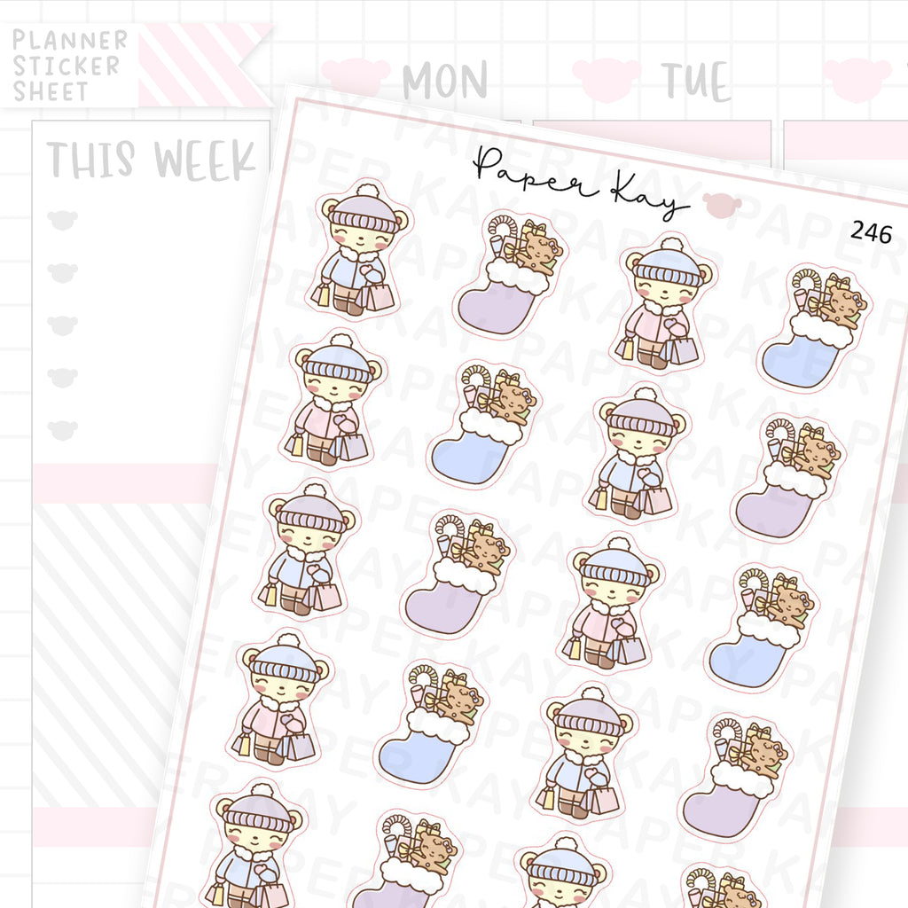 Christmas Shopping Sticker Sheet