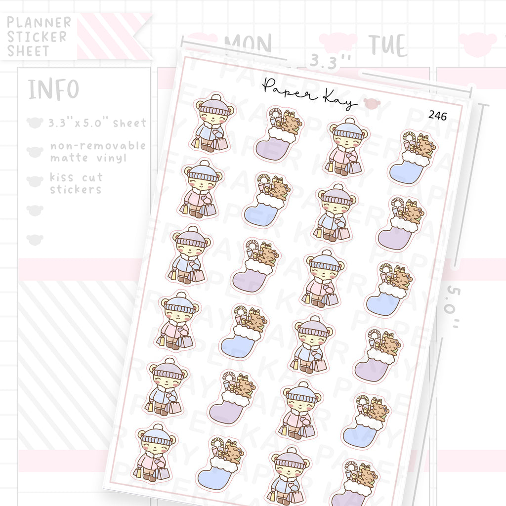Christmas Shopping Sticker Sheet