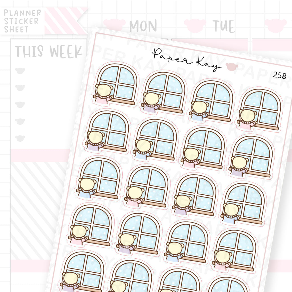 Snowy Window Sticker Sheet