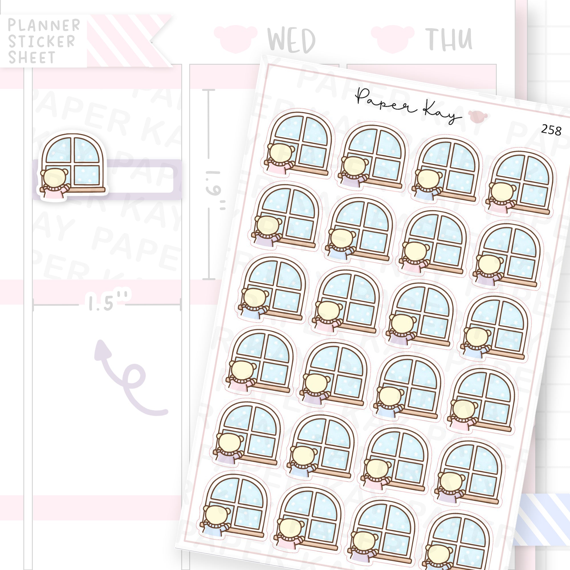 Snowy Window Sticker Sheet