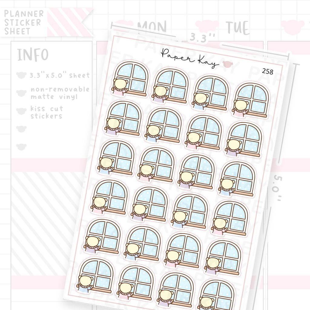 Snowy Window Sticker Sheet